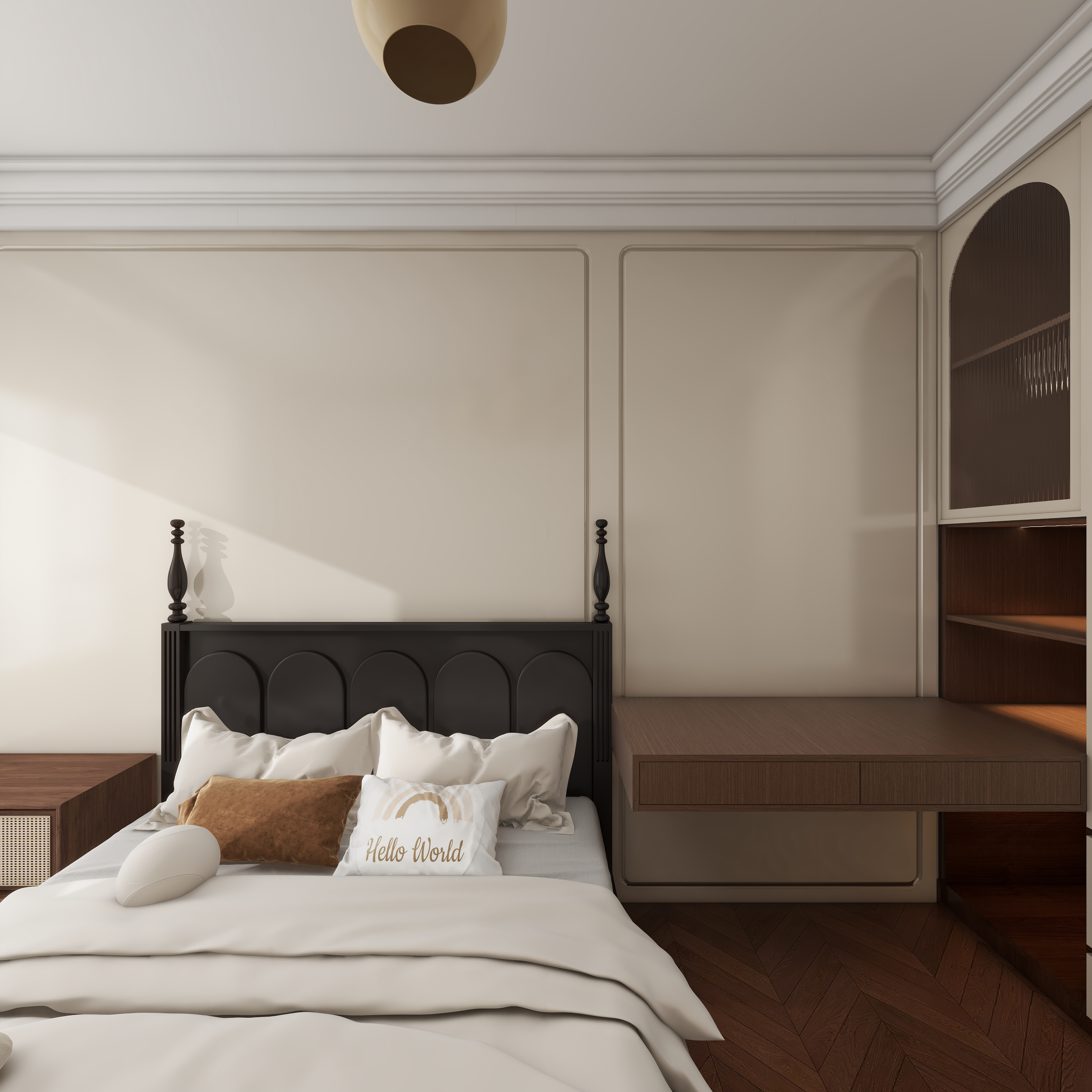 设计师言色-120平米 三室改四室 美式复古自然风一层大女儿房装修效果图第5张