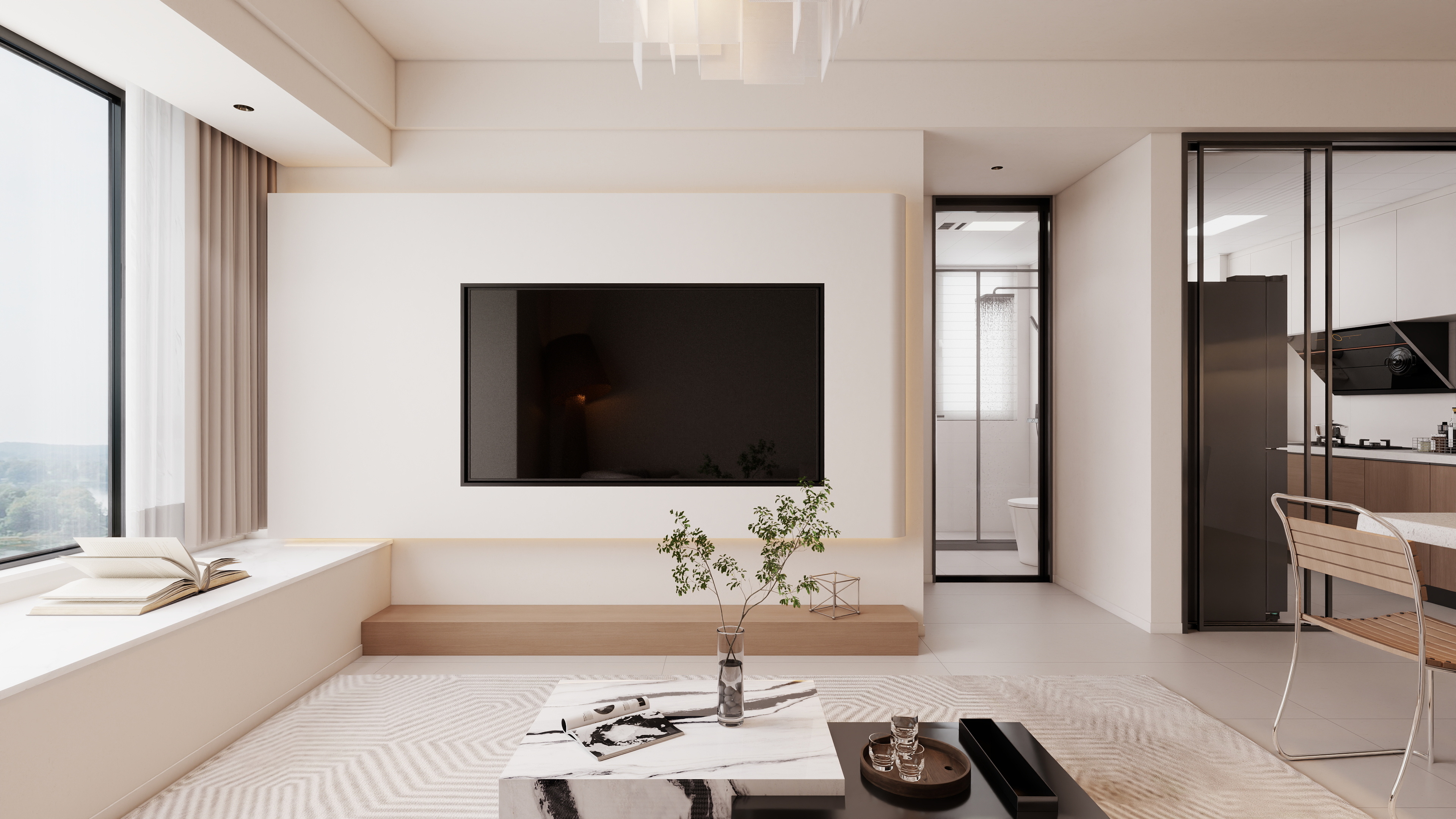 星空工作室Design-现代简约97㎡3室装修效果图