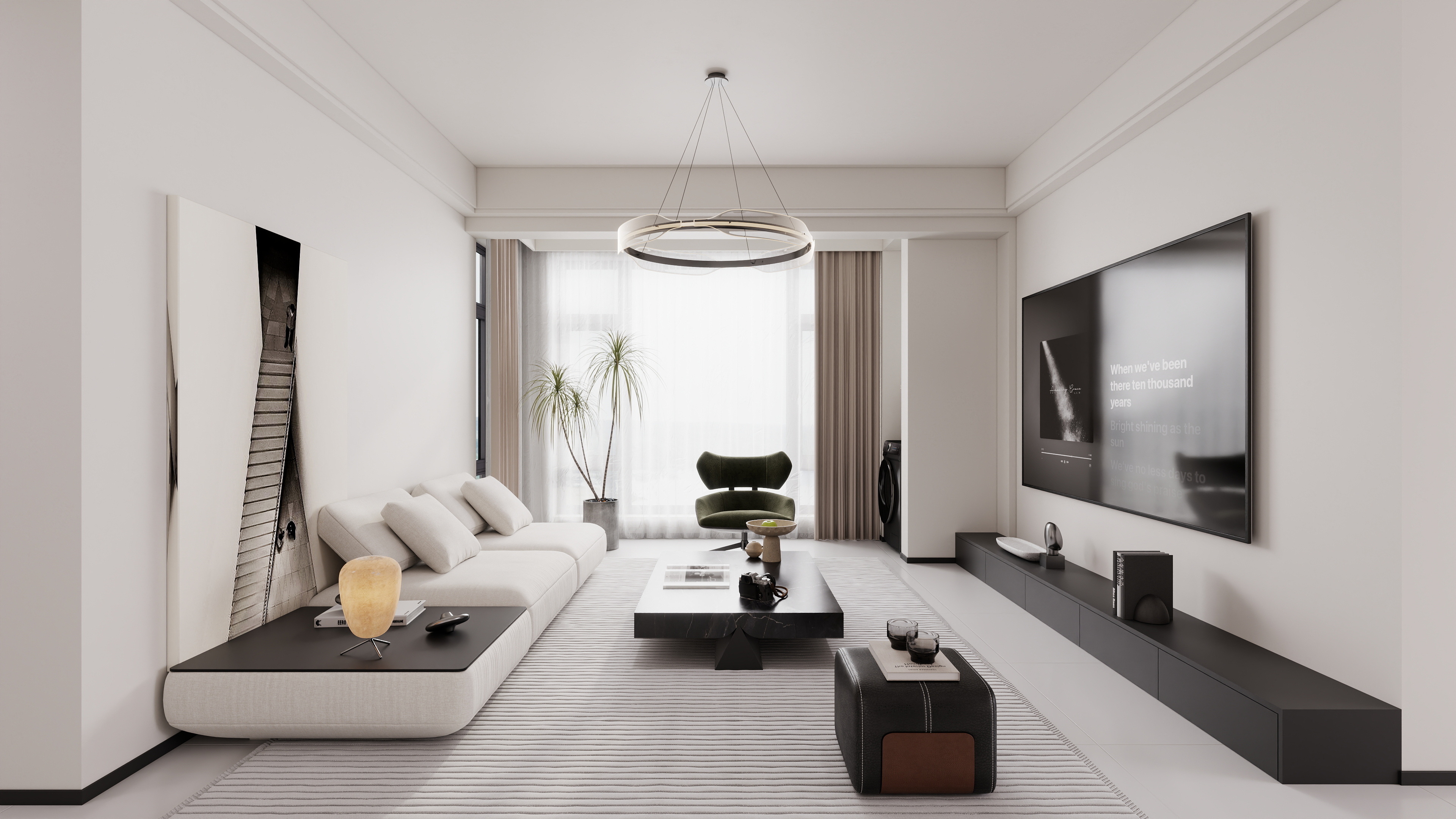 星空设计500一套-现代简约105㎡装修效果图