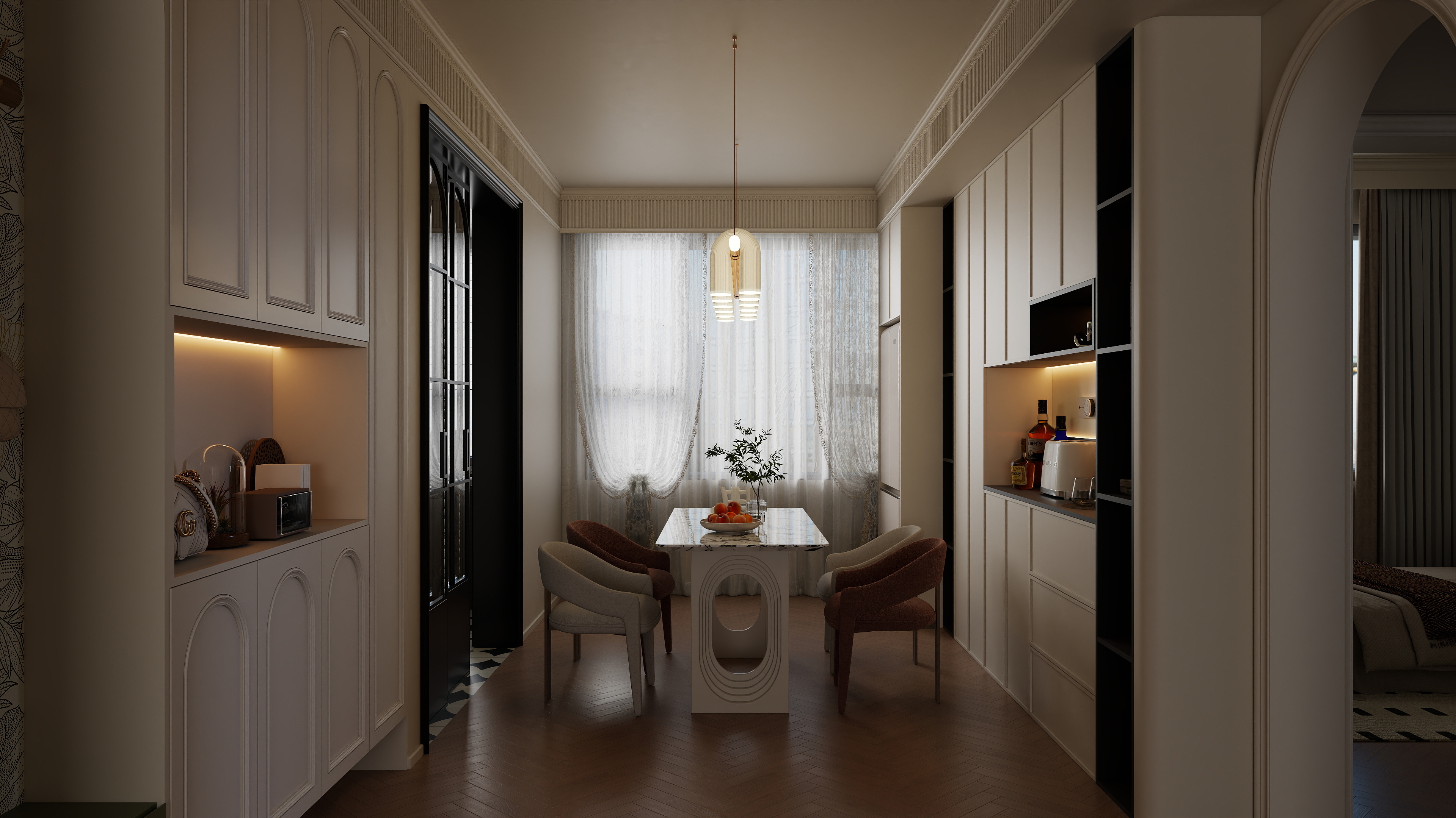 七七设计.....-119㎡3室一层客餐厅装修效果图第1张