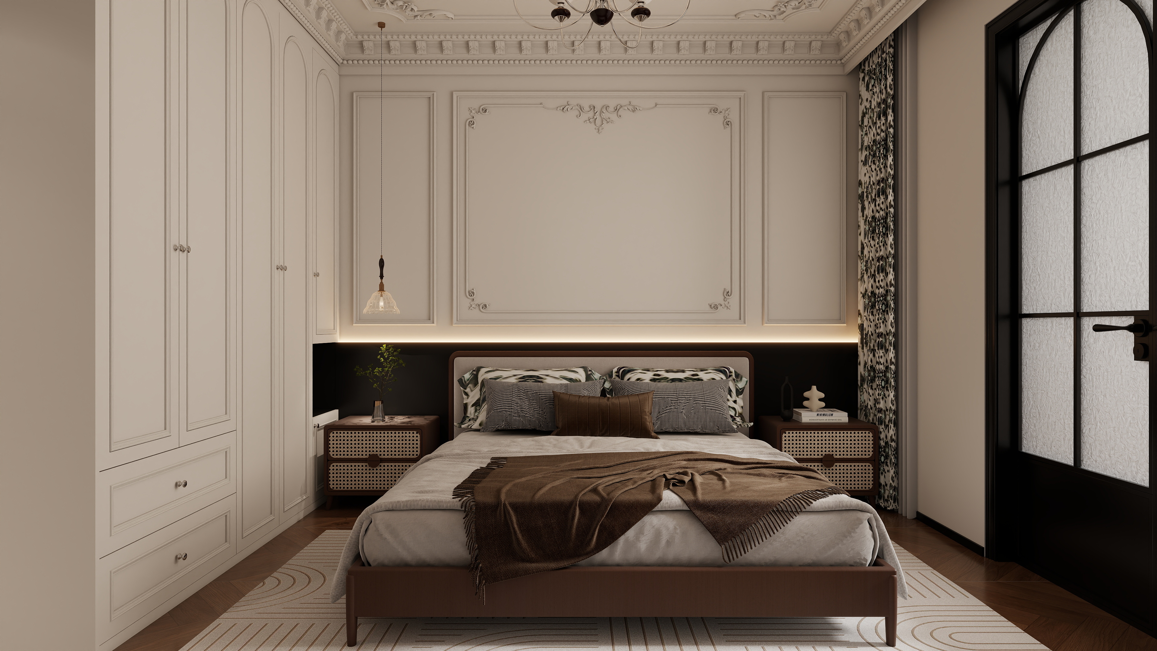 李懿轩-盛世御景院美式114㎡3室一层主卧装修效果图第2张