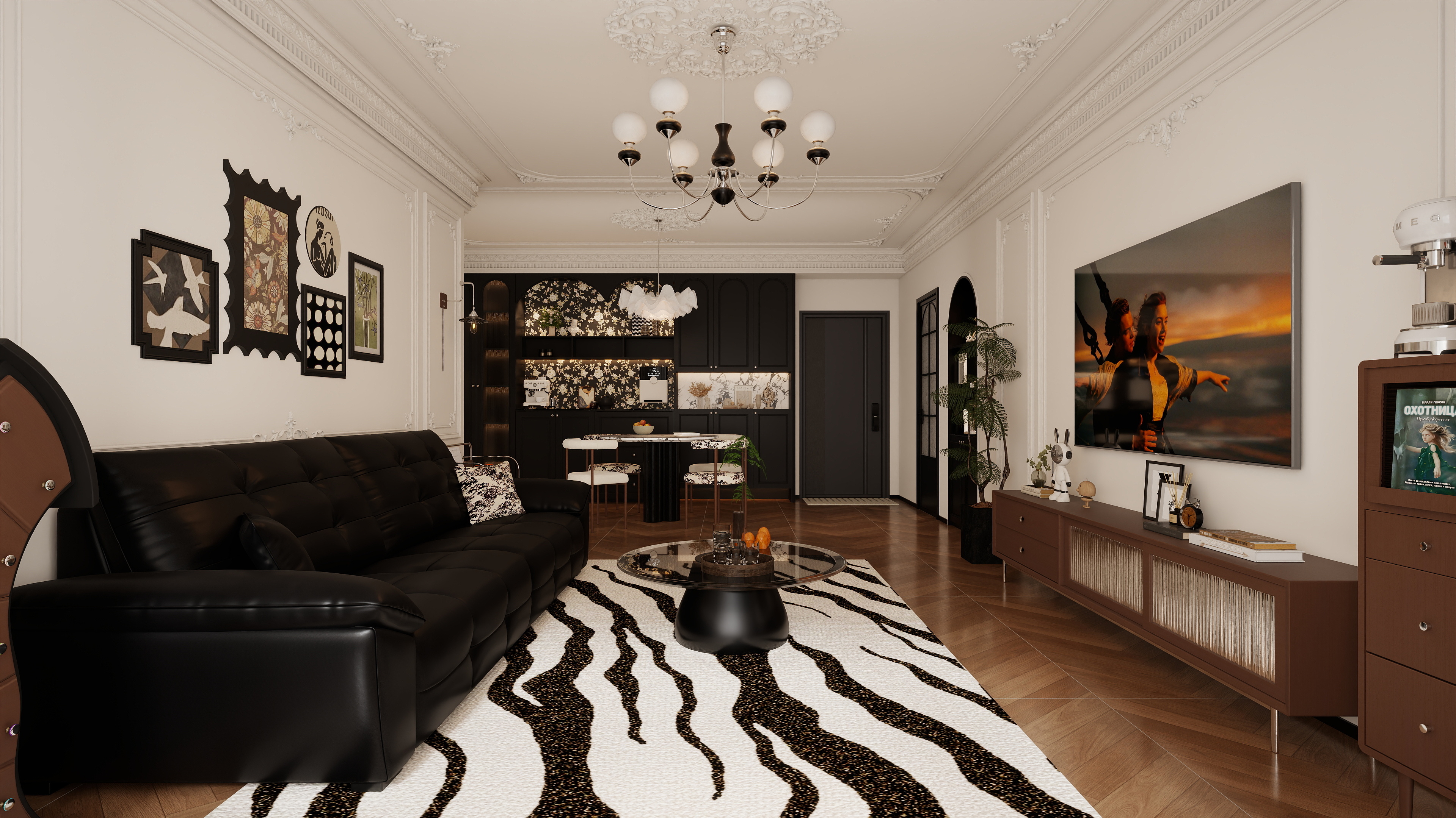 李懿轩-盛世御景院美式114㎡3室一层客餐厅装修效果图第5张