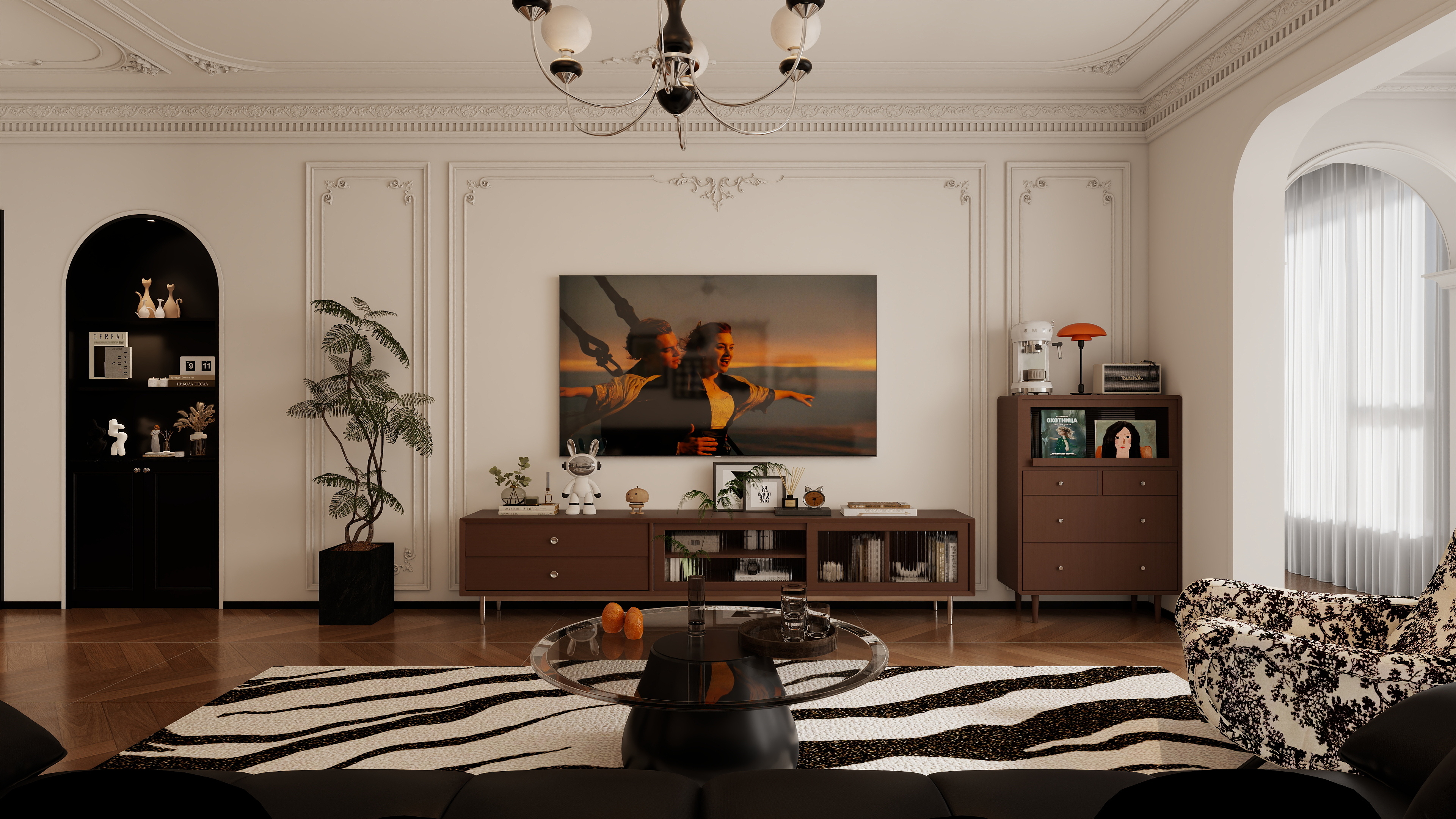 李懿轩-盛世御景院美式114㎡3室一层客餐厅装修效果图第3张