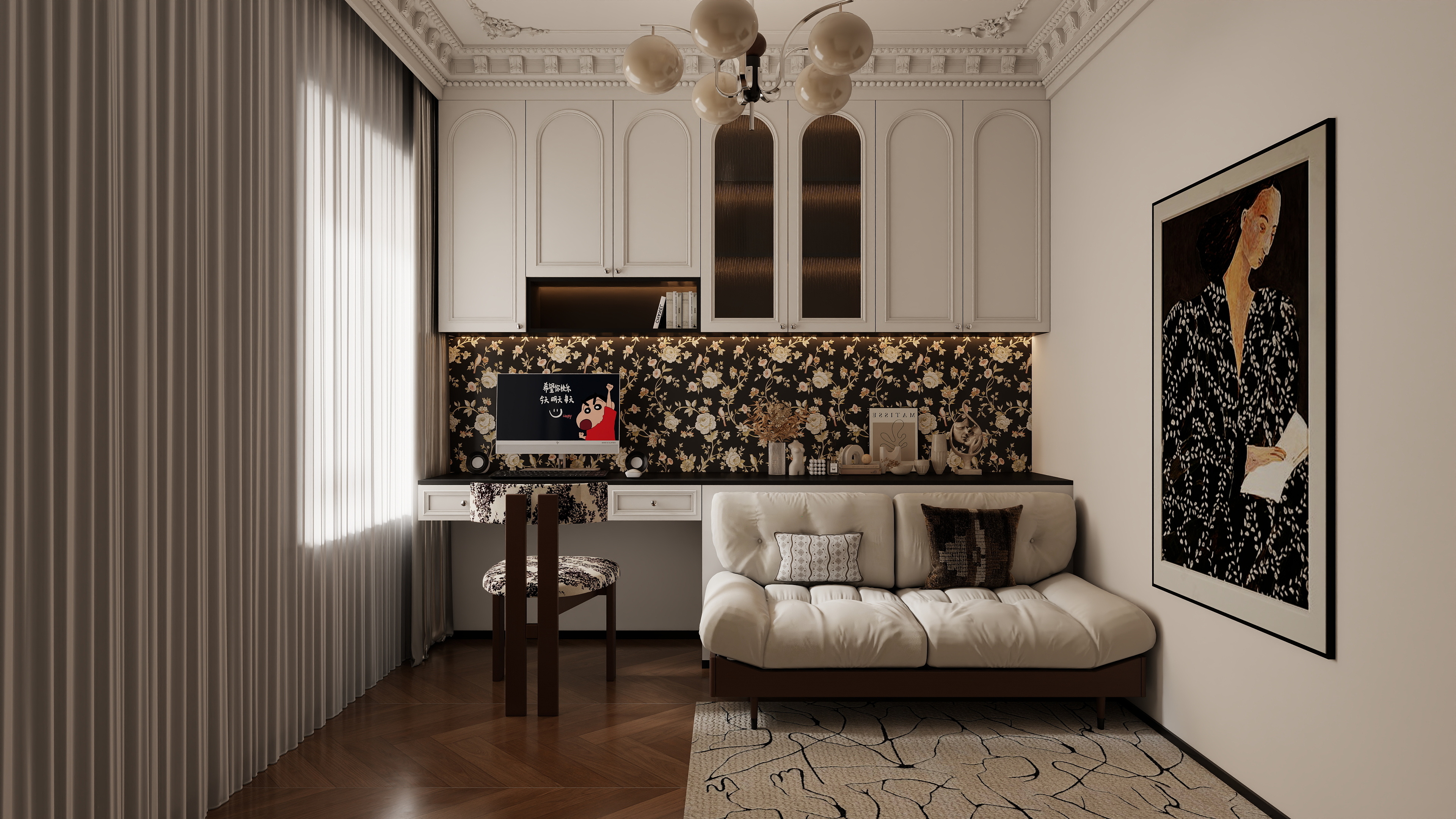 李懿轩-盛世御景院美式114㎡3室一层书房装修效果图第2张