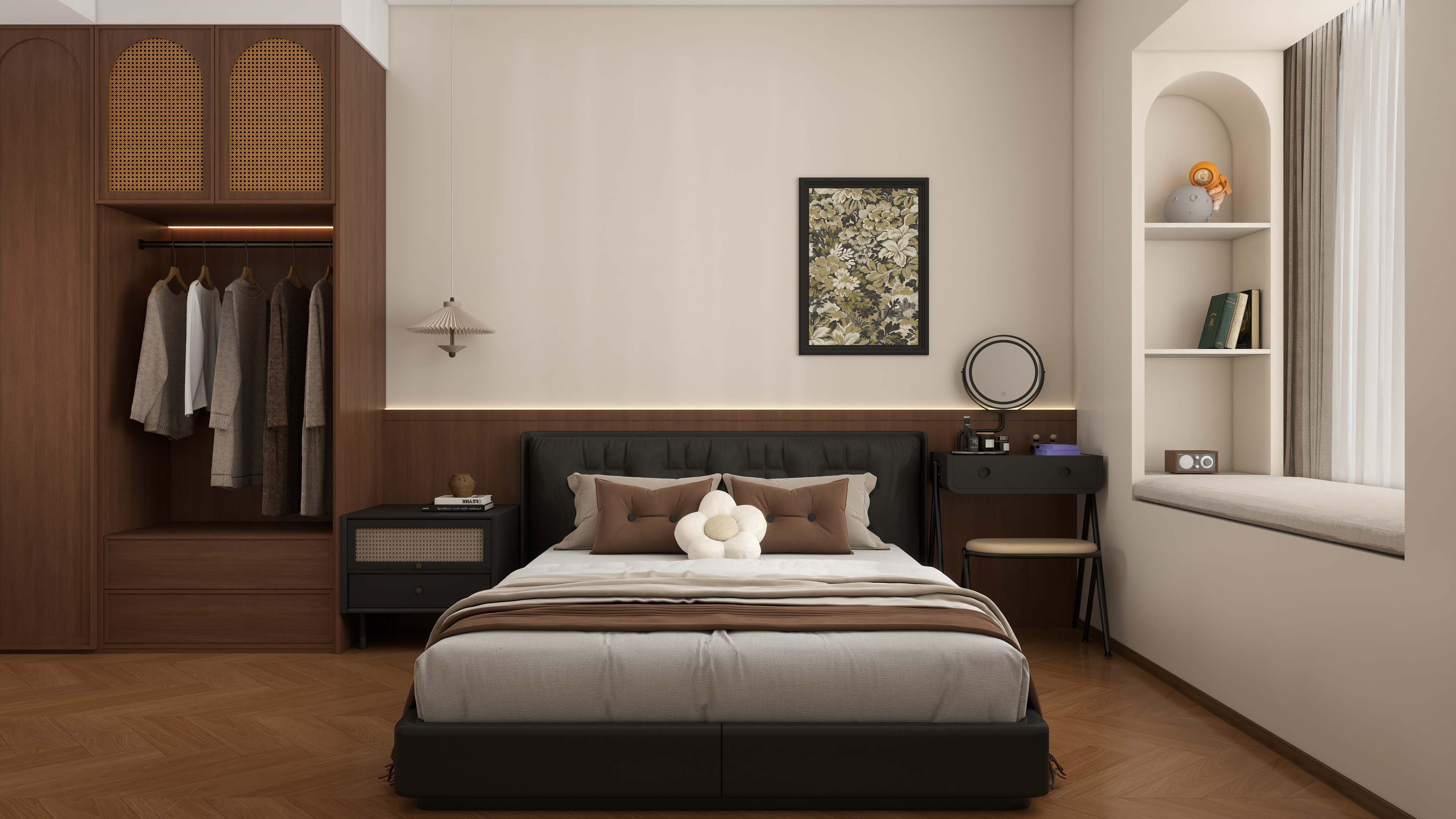 阿云丶-93㎡2室中古一层卧室装修效果图第3张