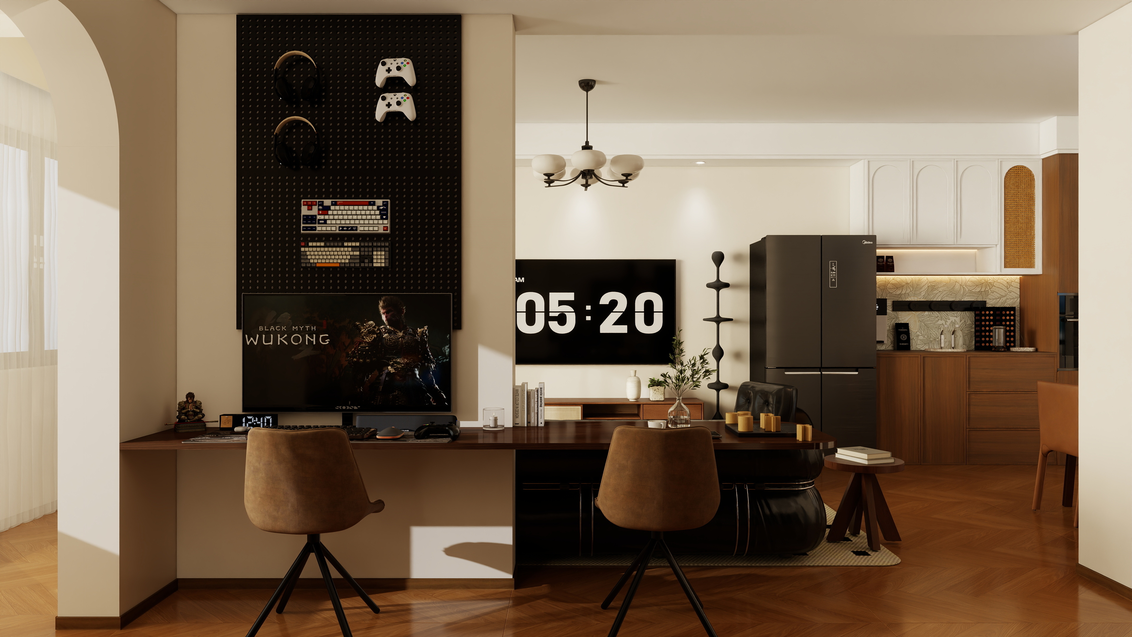 阿云丶-93㎡2室中古一层客餐厅装修效果图第1张