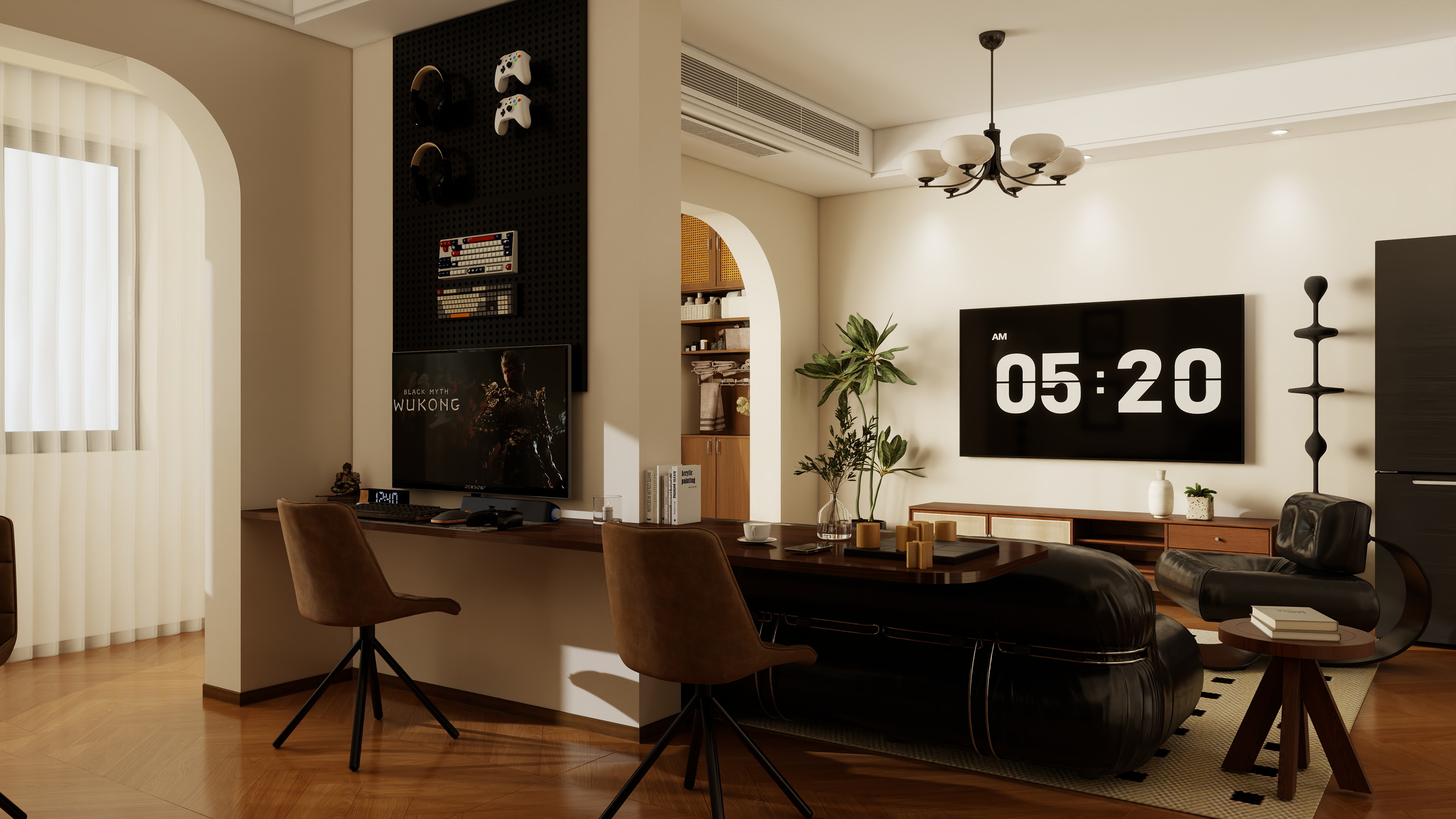 阿云丶-93㎡2室中古一层客餐厅装修效果图第2张