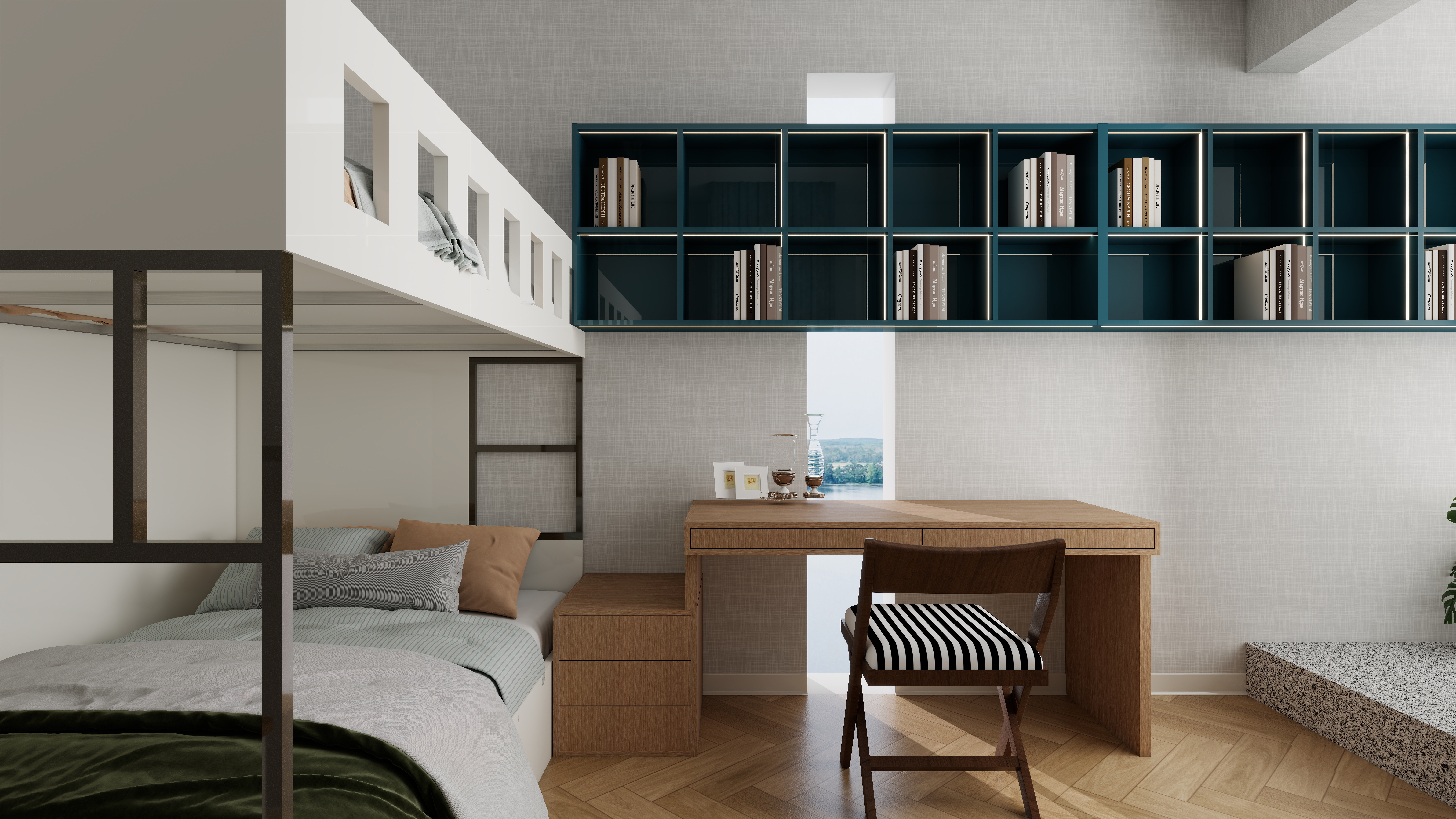 设计师言色-复古波普风混搭,67平米两室改三室舒适化改造一层儿童房2装修效果图第3张