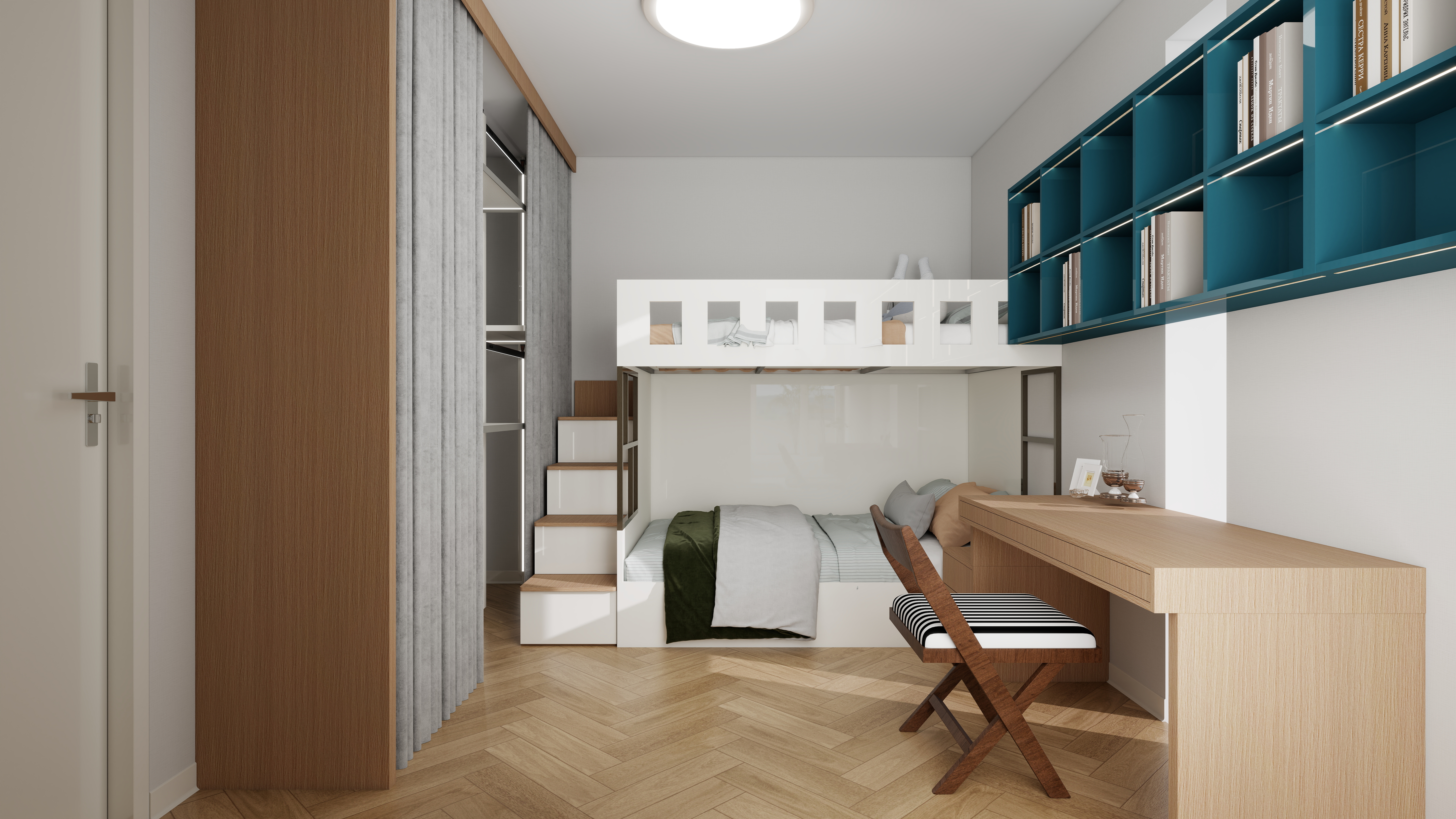 设计师言色-复古波普风混搭,67平米两室改三室舒适化改造一层儿童房2装修效果图第2张