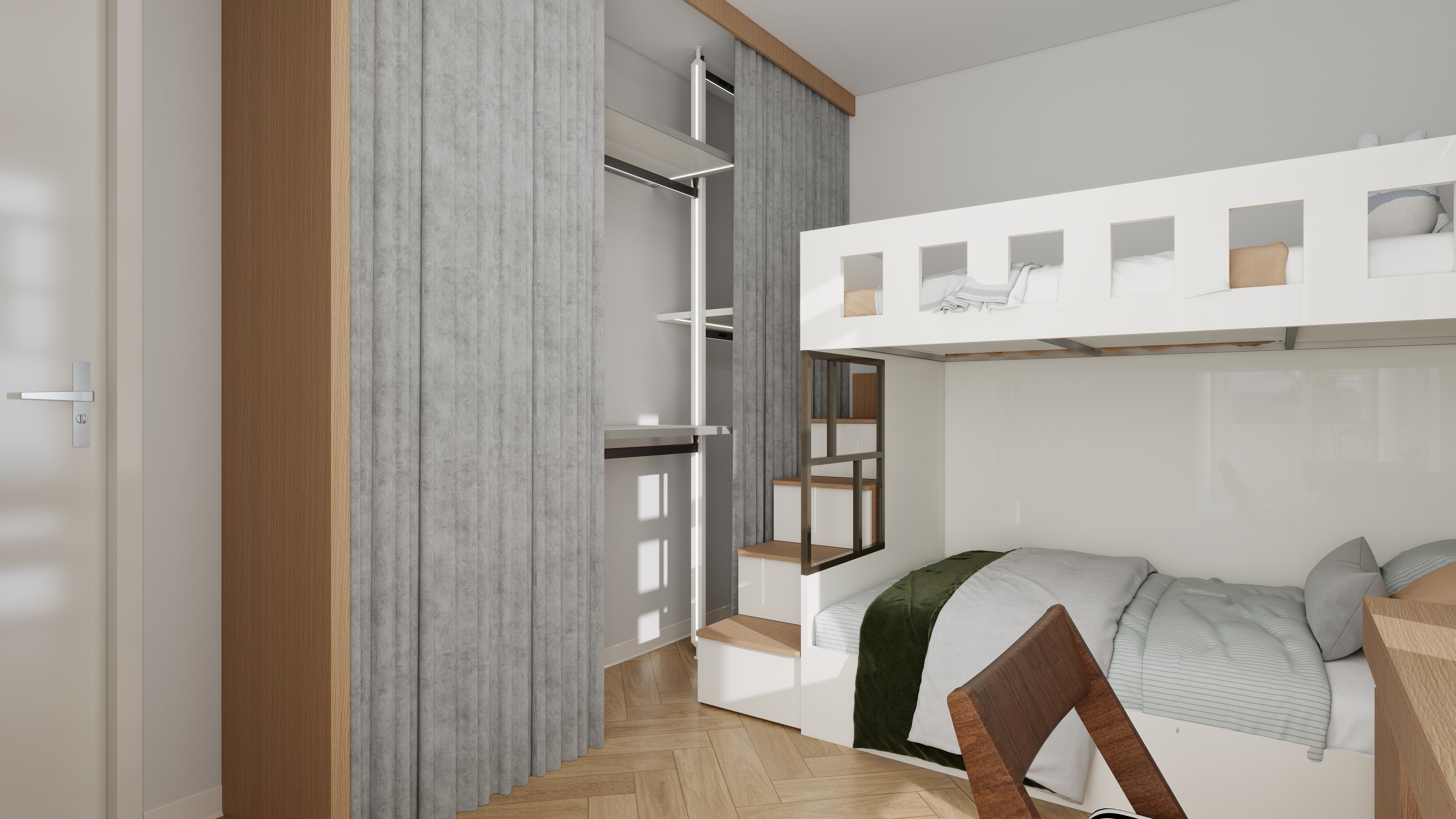 设计师言色-复古波普风混搭,67平米两室改三室舒适化改造一层儿童房2装修效果图第1张