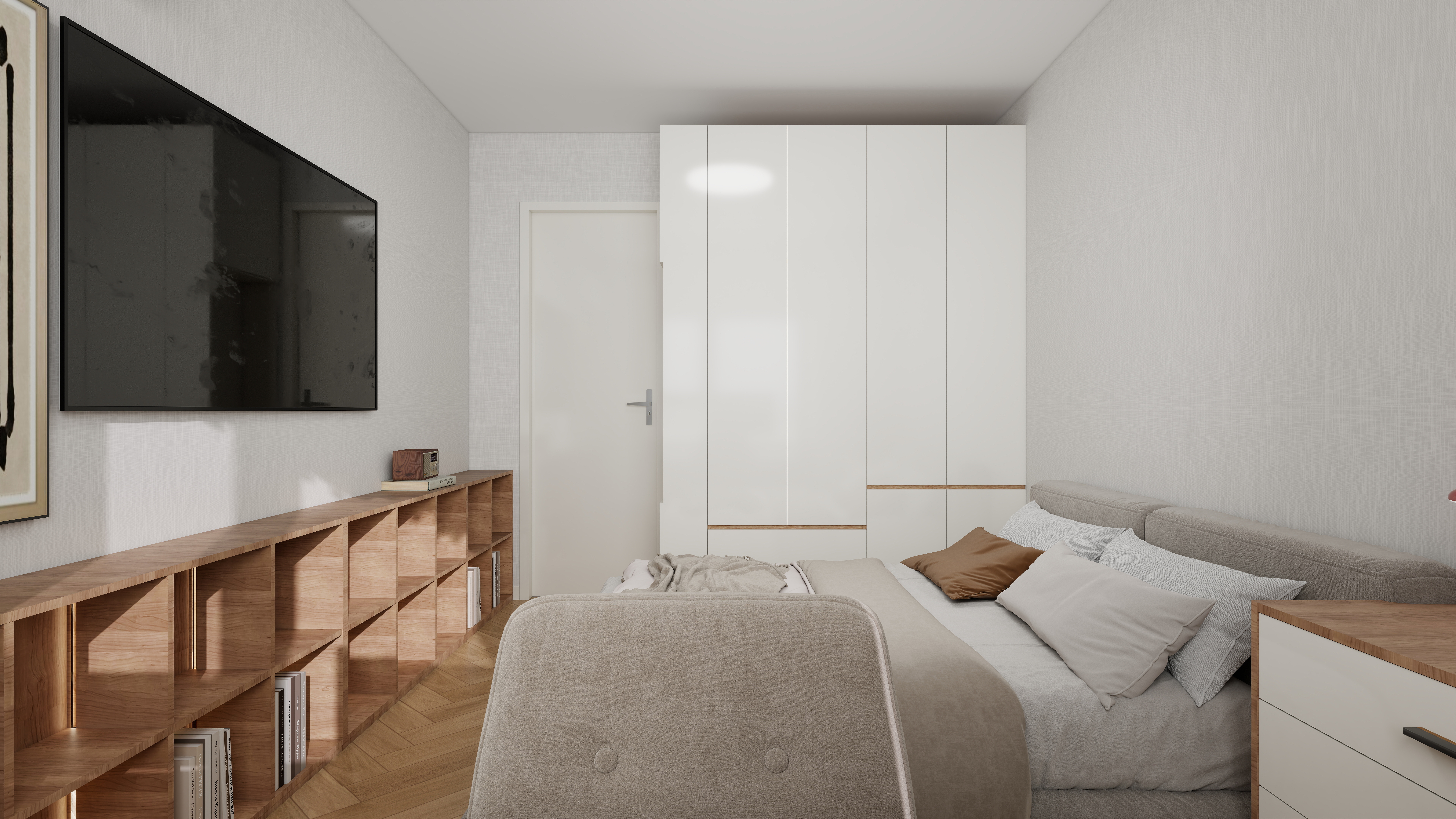 设计师言色-复古波普风混搭,67平米两室改三室舒适化改造一层主卧装修效果图第1张