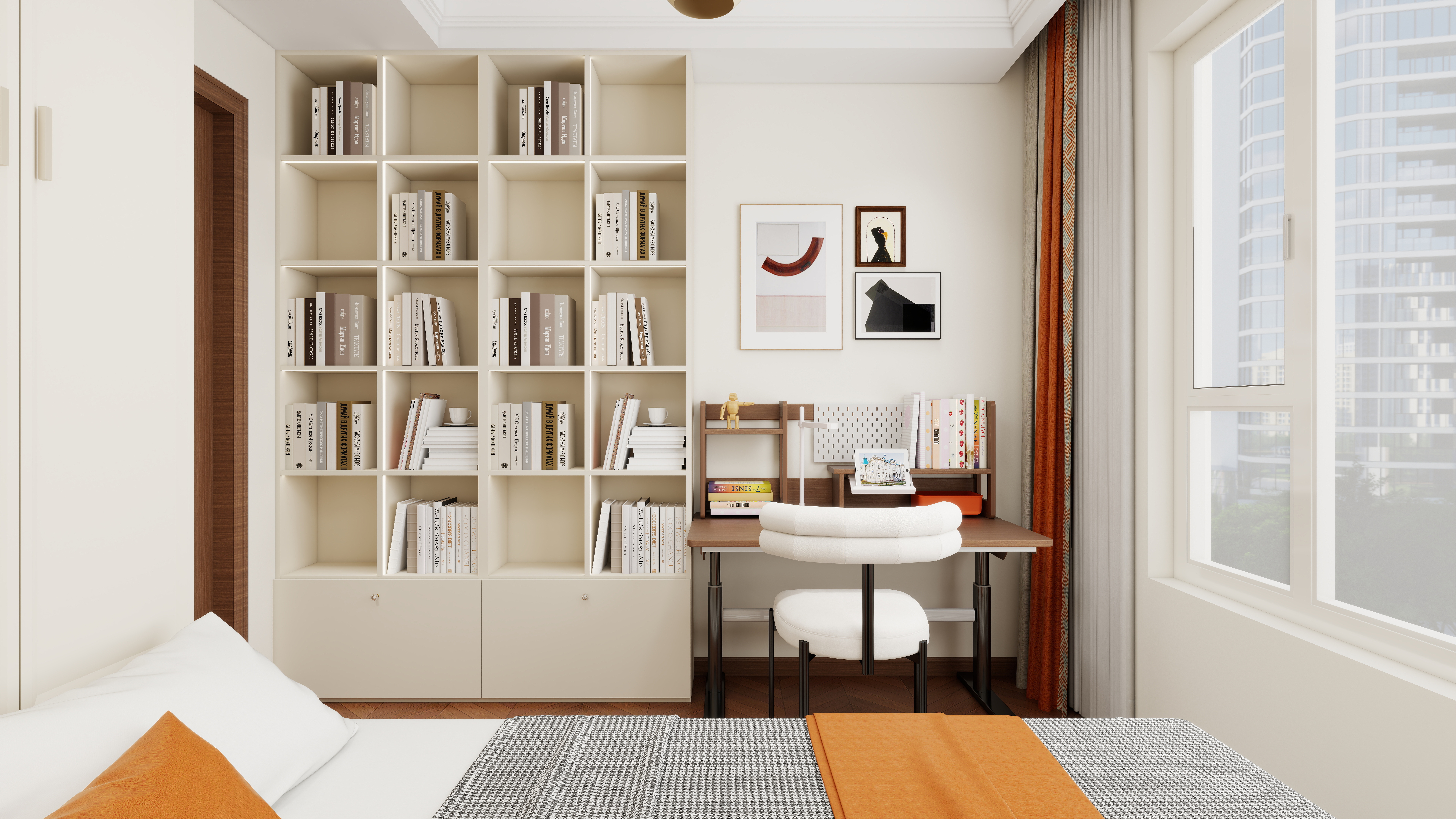 设计师言色-120平米 三室改四室 美式复古自然风一层二女儿房装修效果图第2张