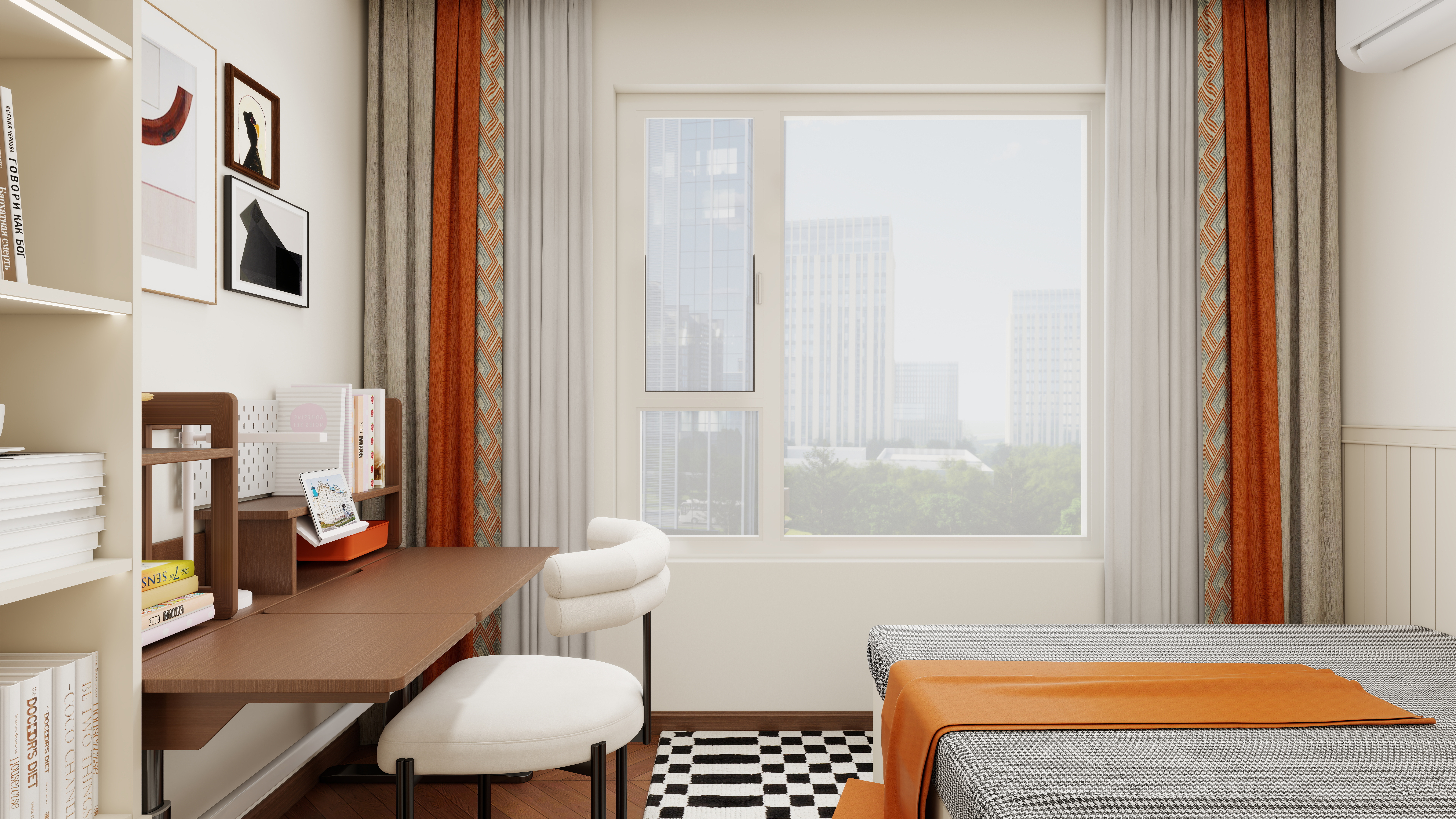 设计师言色-120平米 三室改四室 美式复古自然风一层二女儿房装修效果图第3张