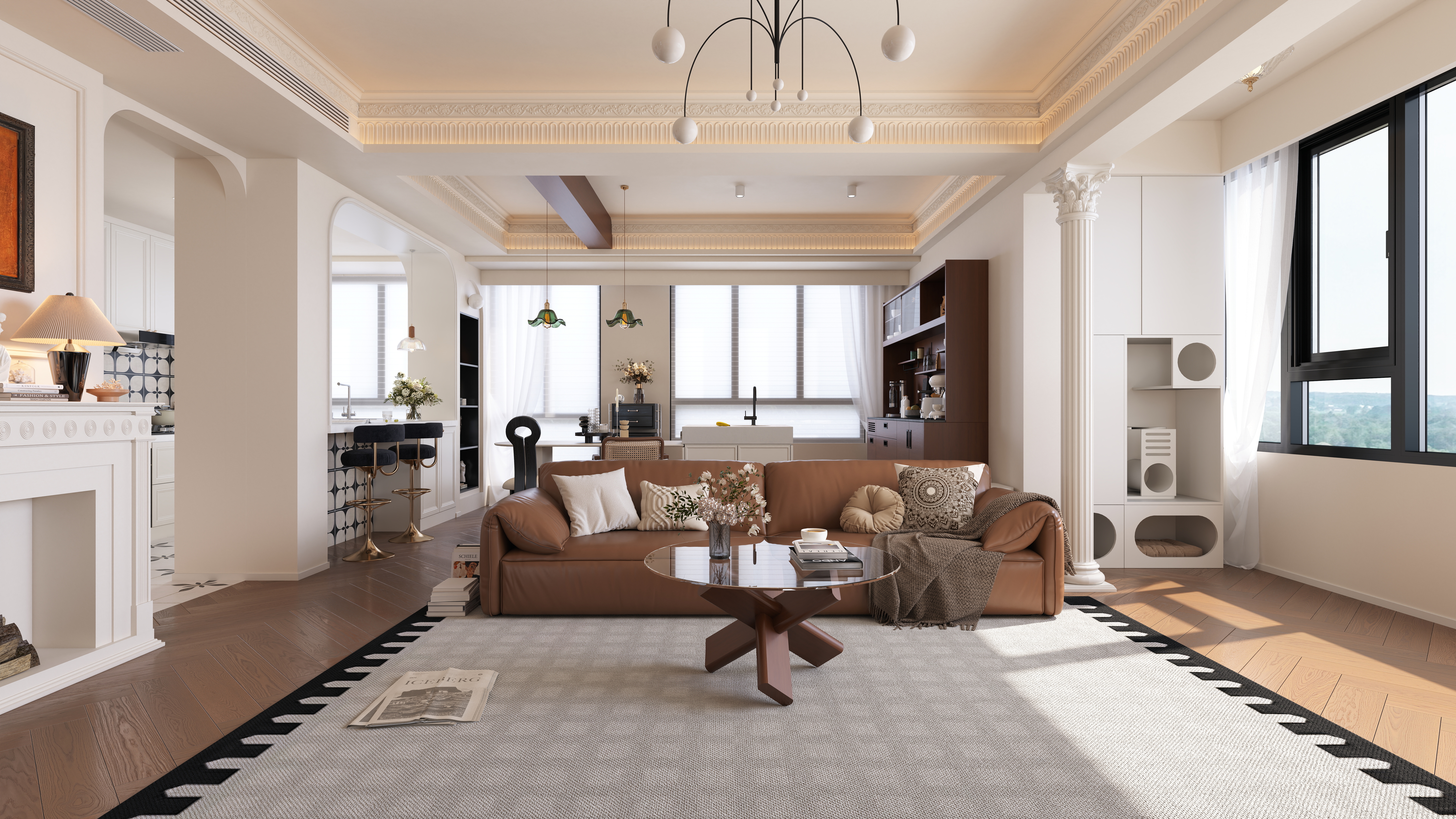 星空设计工作室500一套-法式复古风3室 -装修设计方案