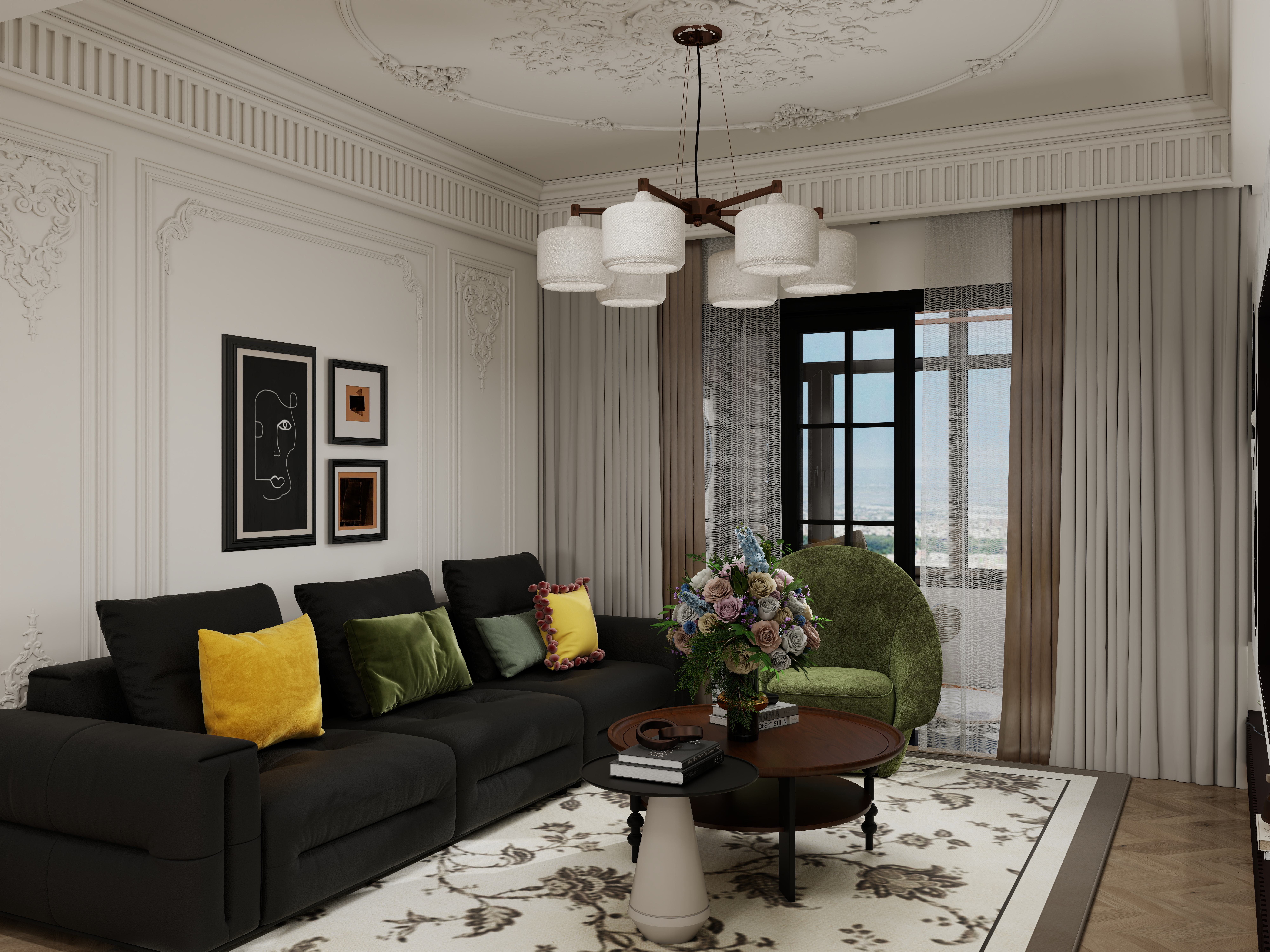 栖寐-【黑加仑】两室两厅90㎡一层客餐厅装修效果图第5张