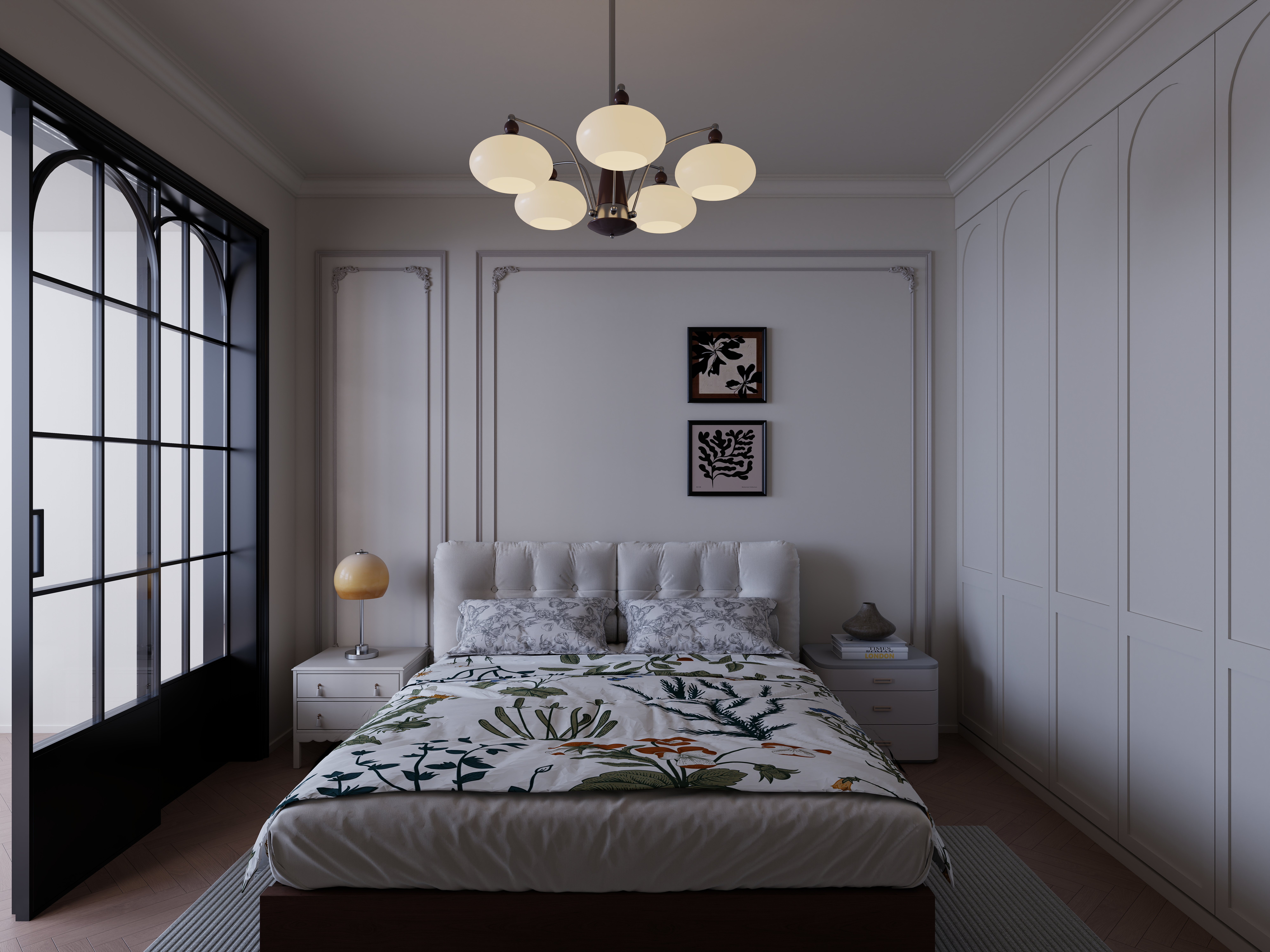 七七设计.....-119㎡3室一层卧室装修效果图第1张