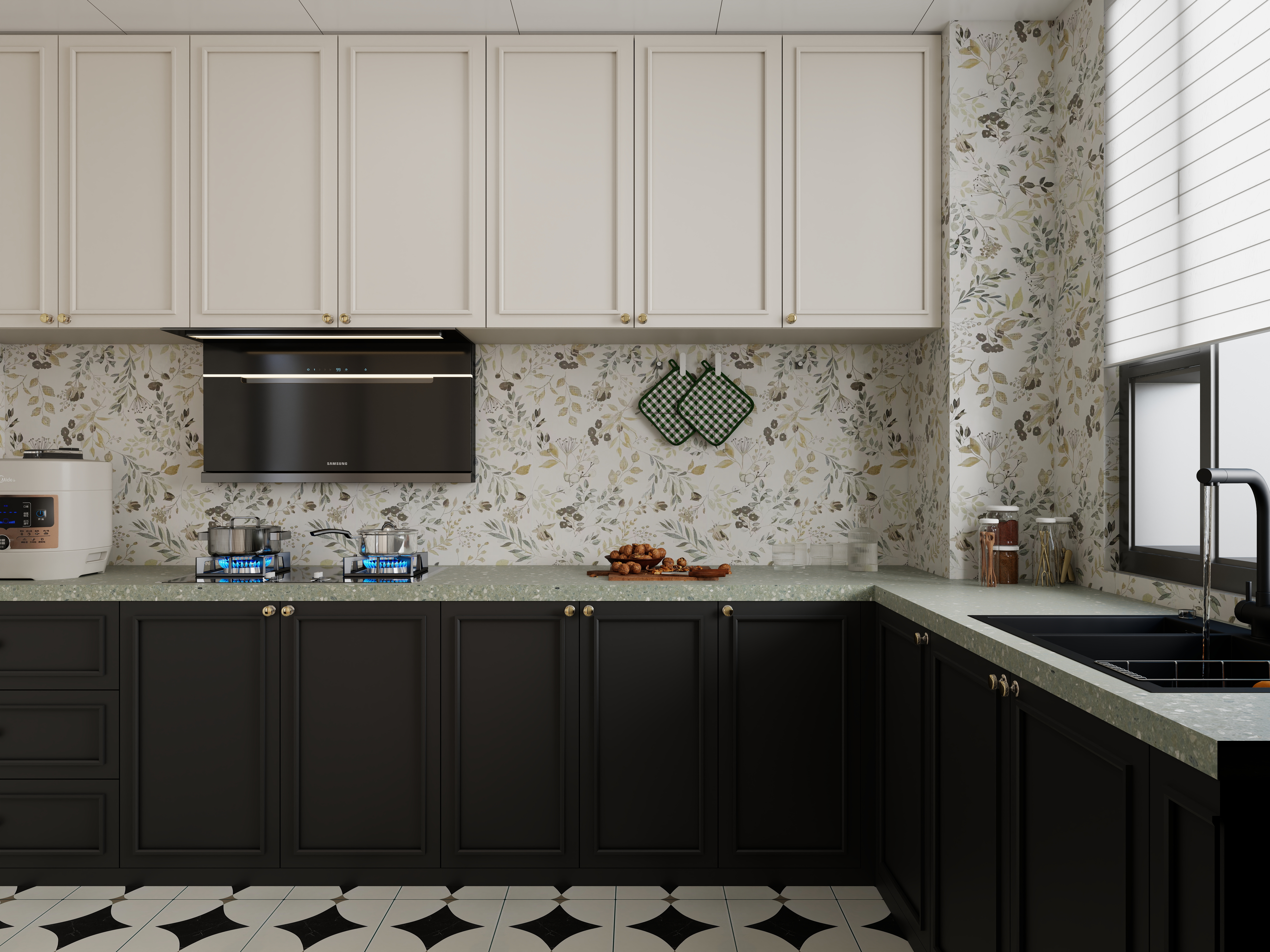 七七设计.....-119㎡3室一层厨房装修效果图第1张