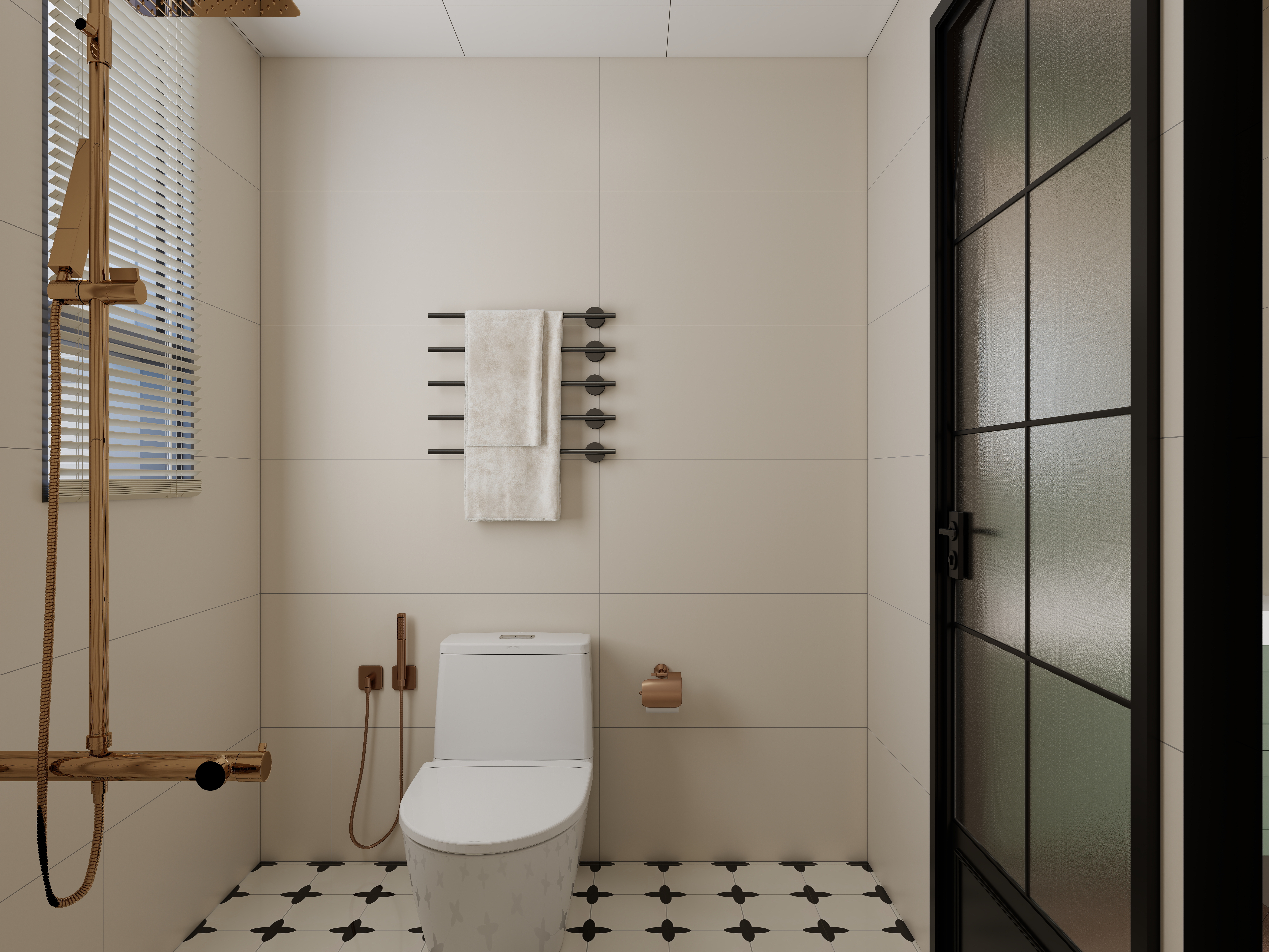 七七设计.....-119㎡3室一层卫生间装修效果图第1张