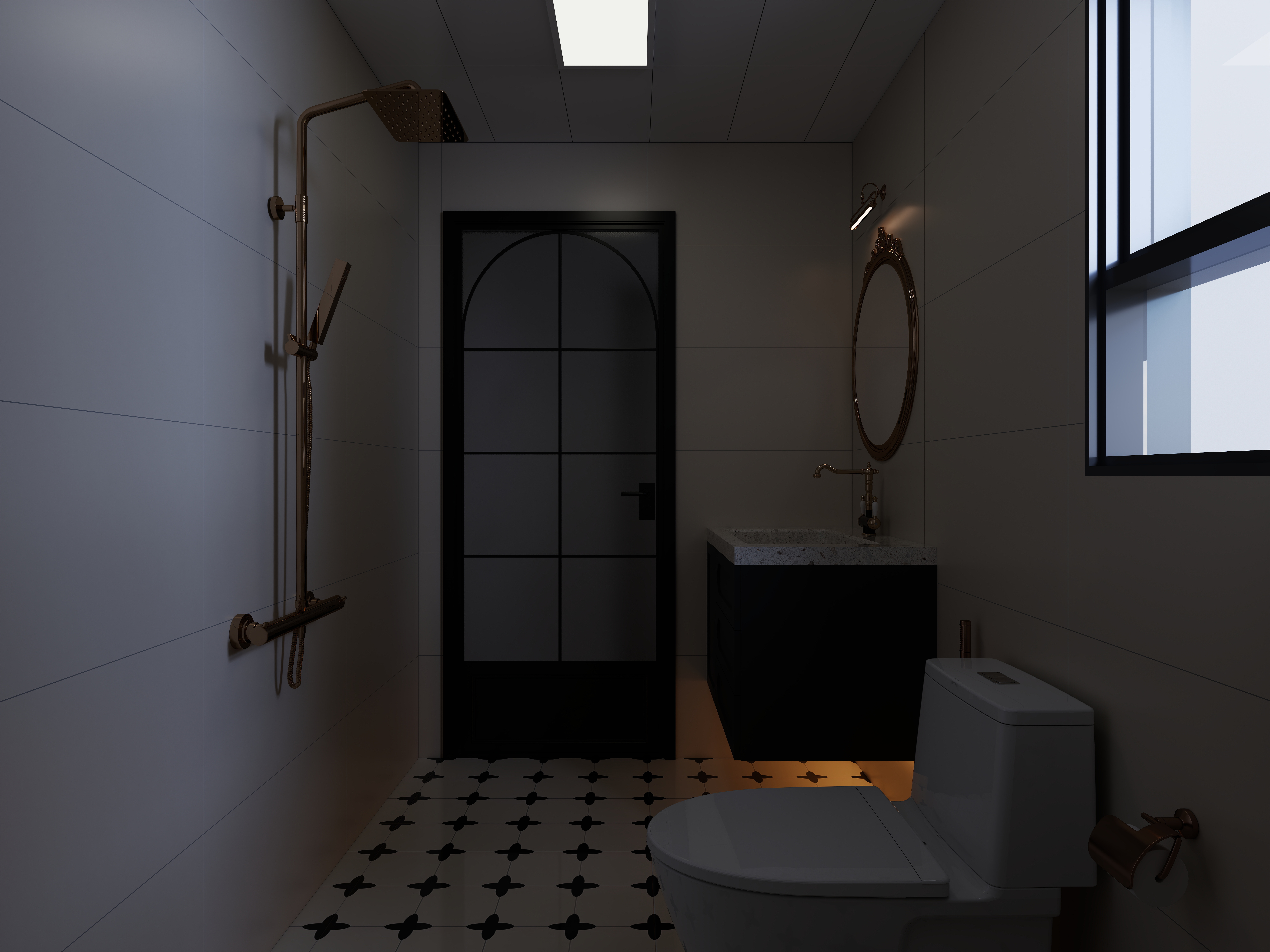 七七设计.....-119㎡3室一层卫生间装修效果图第2张