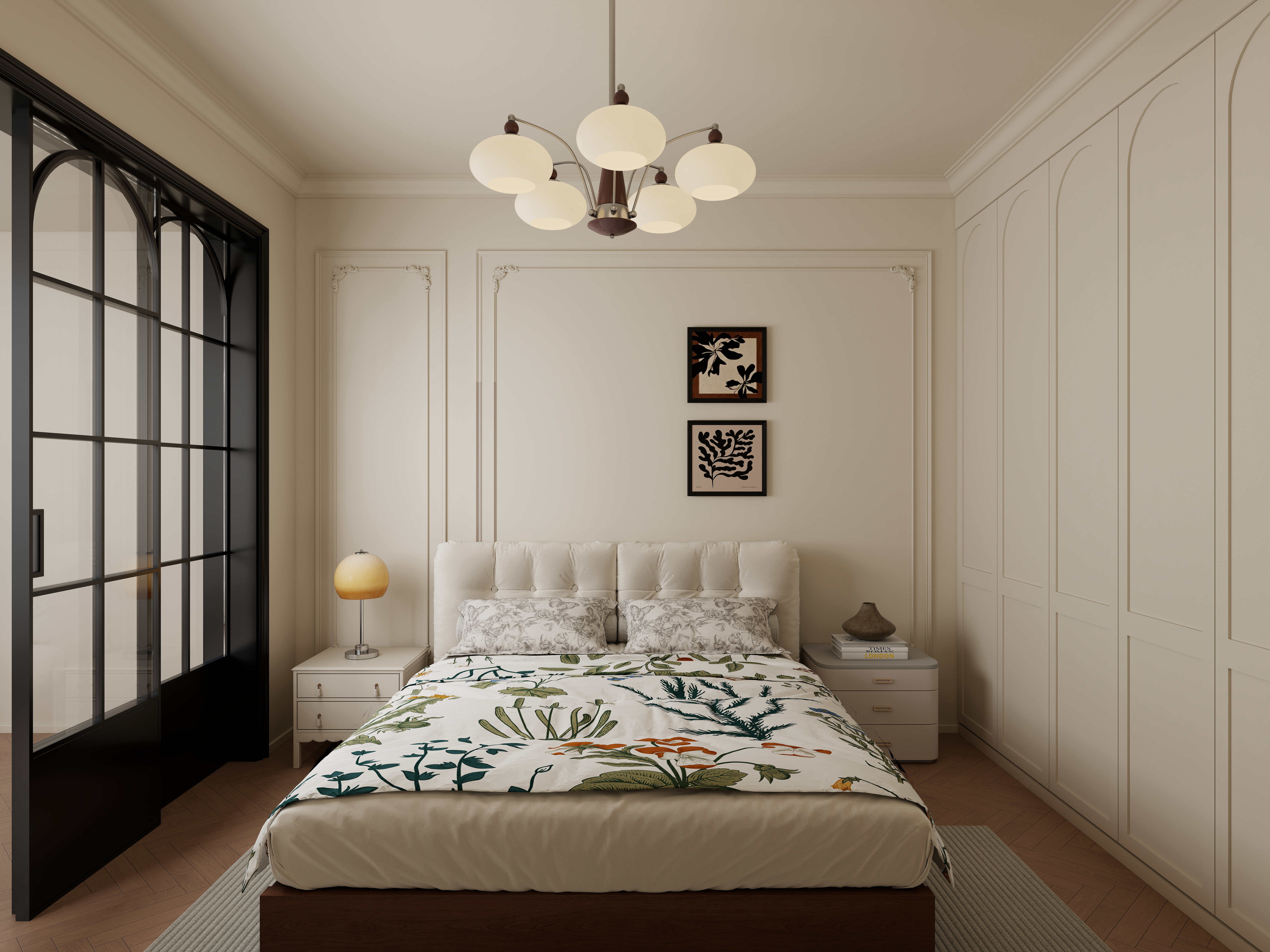 七七设计.....-119㎡3室一层卧室装修效果图第2张