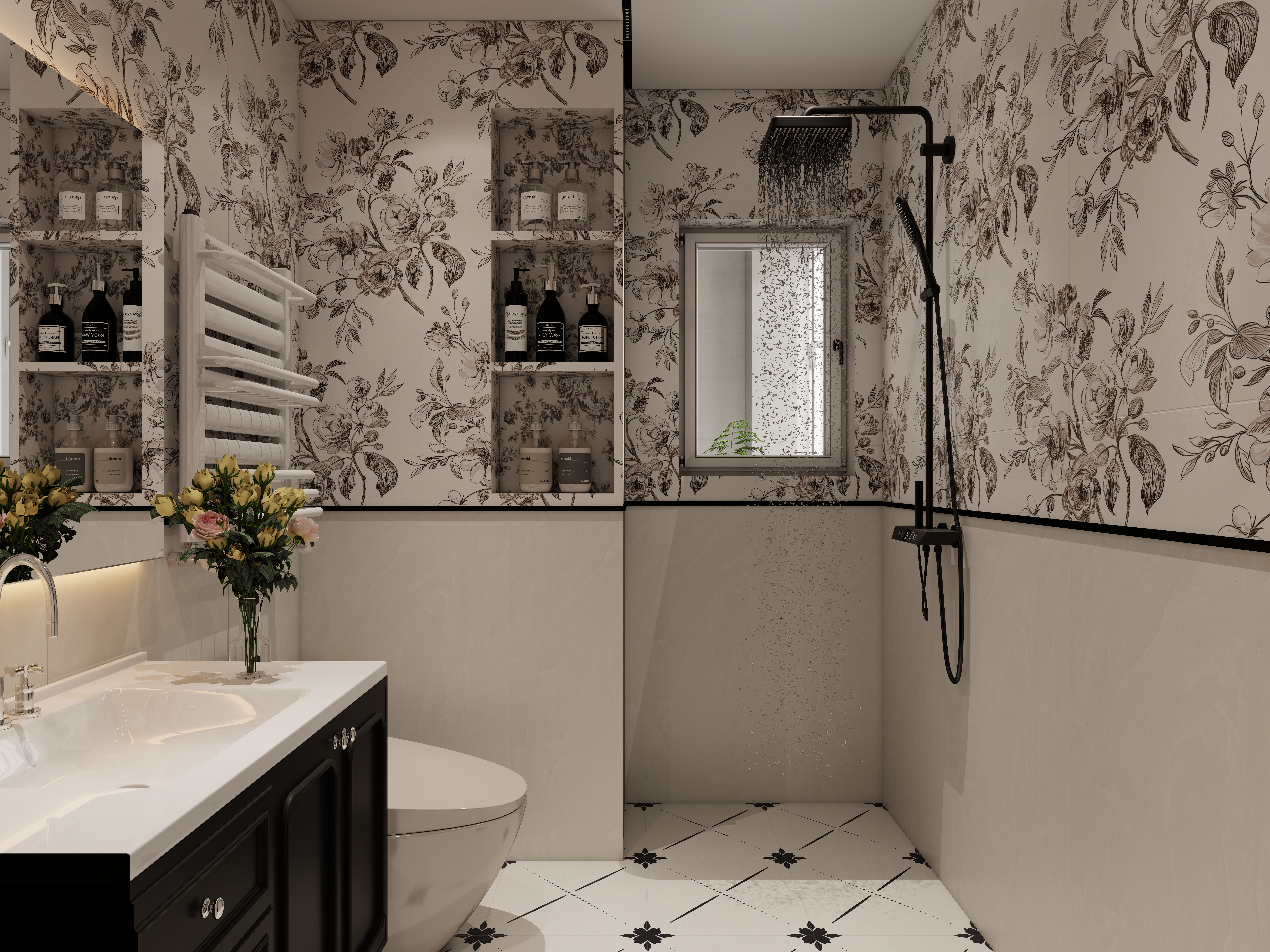 李懿轩-盛世御景院美式114㎡3室一层主卫装修效果图第1张