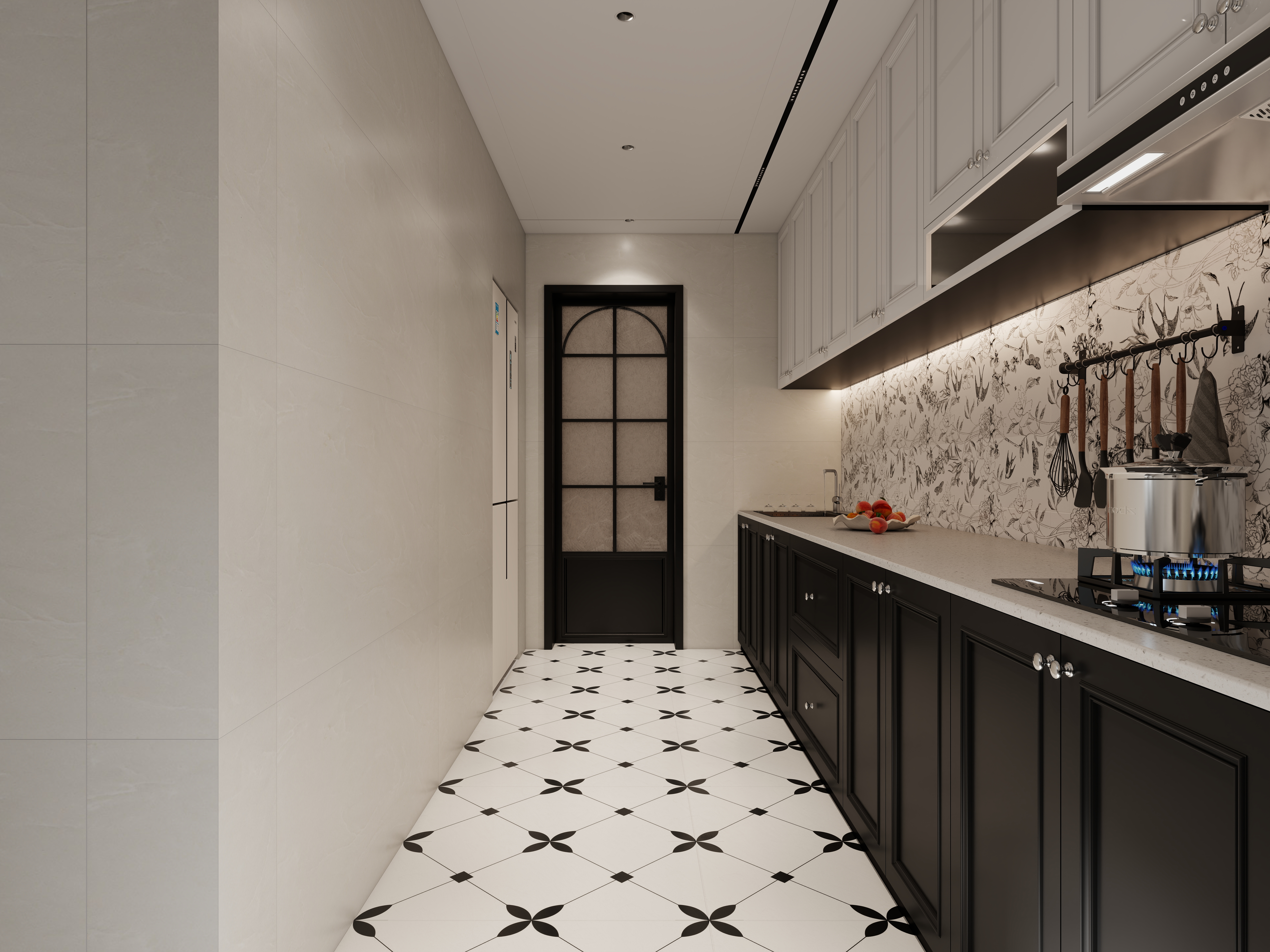 李懿轩-盛世御景院美式114㎡3室一层厨房装修效果图第1张