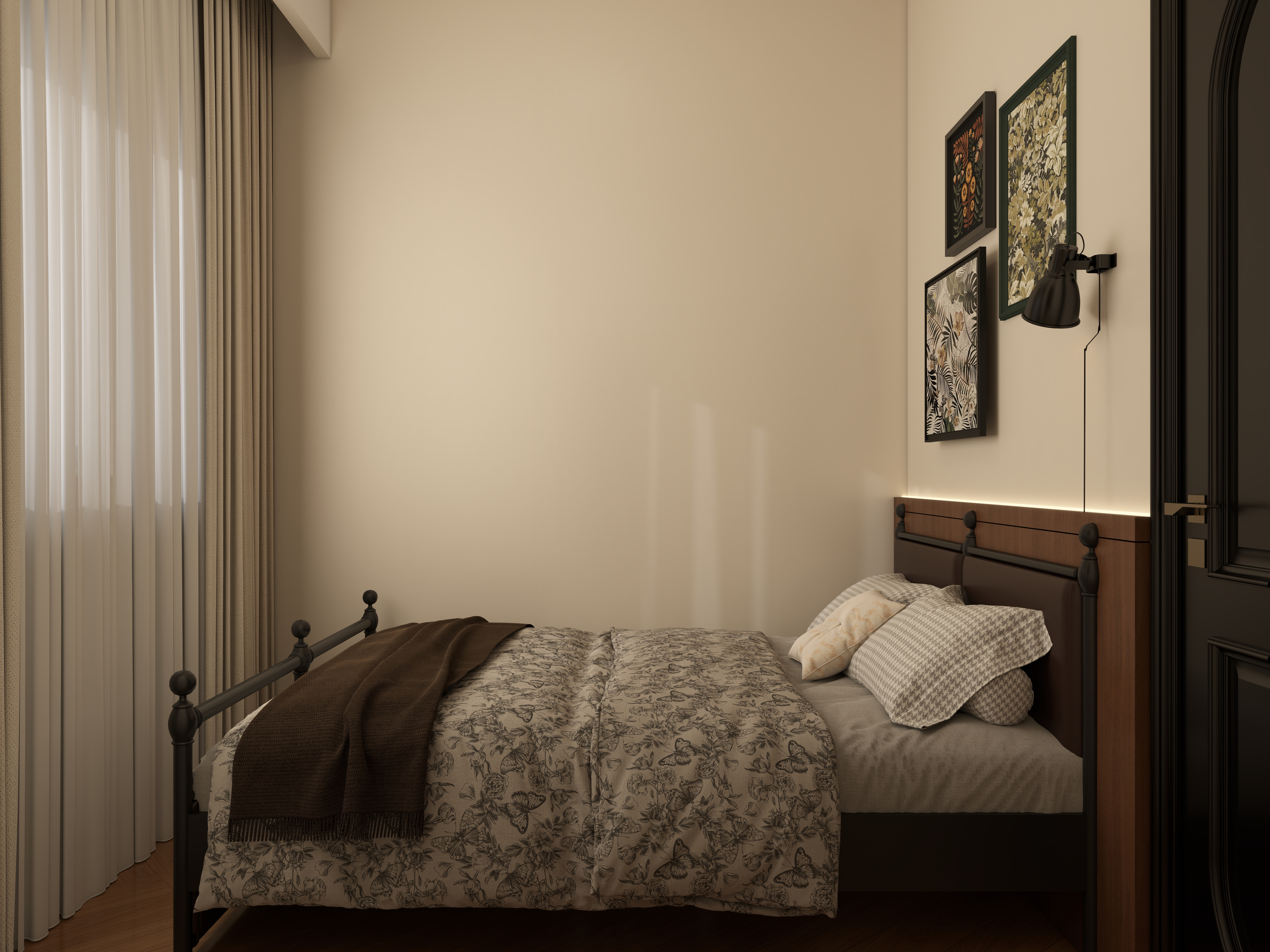 阿云丶-93㎡2室中古一层卧室装修效果图第2张