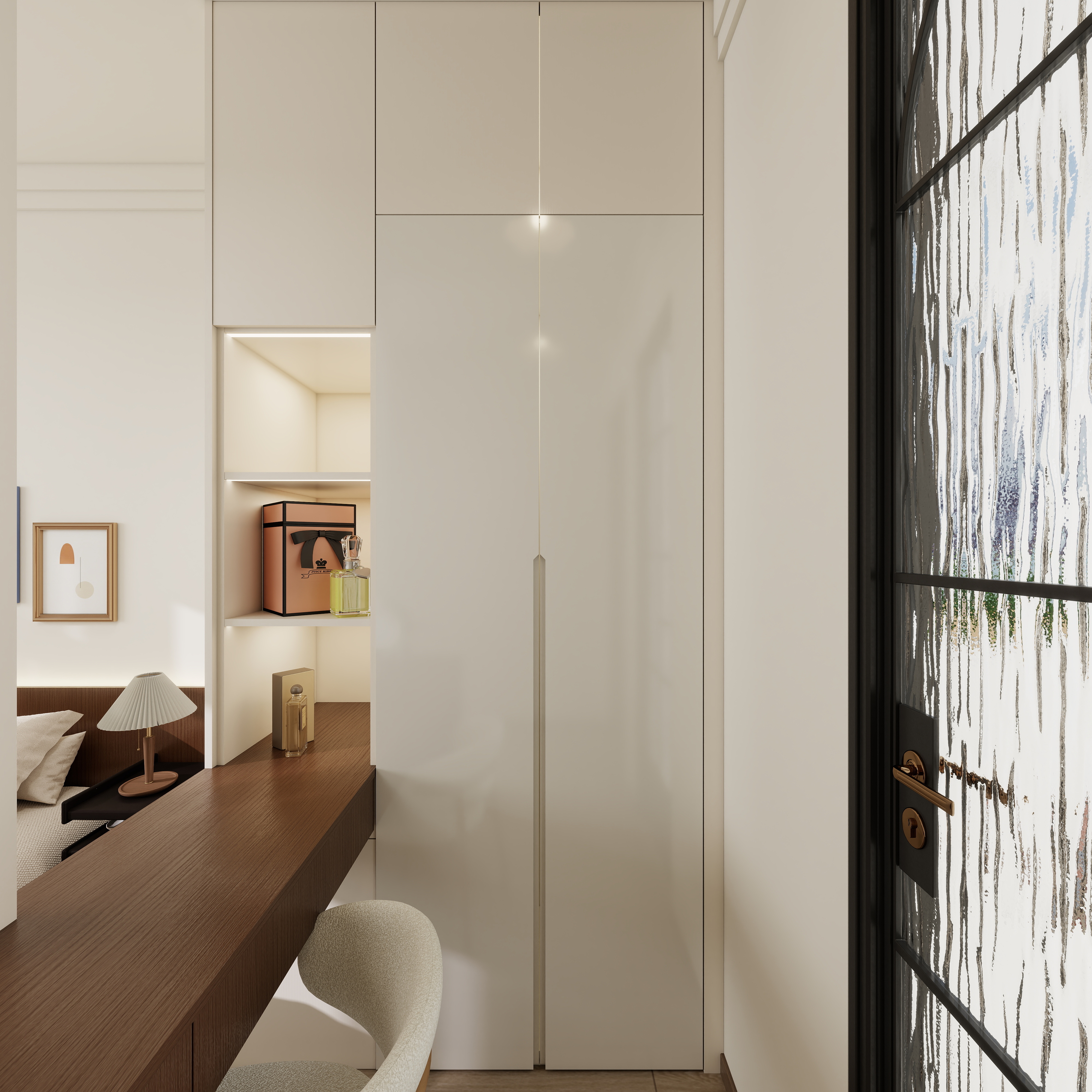 设计师言色-保利锦上 省钱！精装房3居室改中古风一层卧室装修效果图第4张