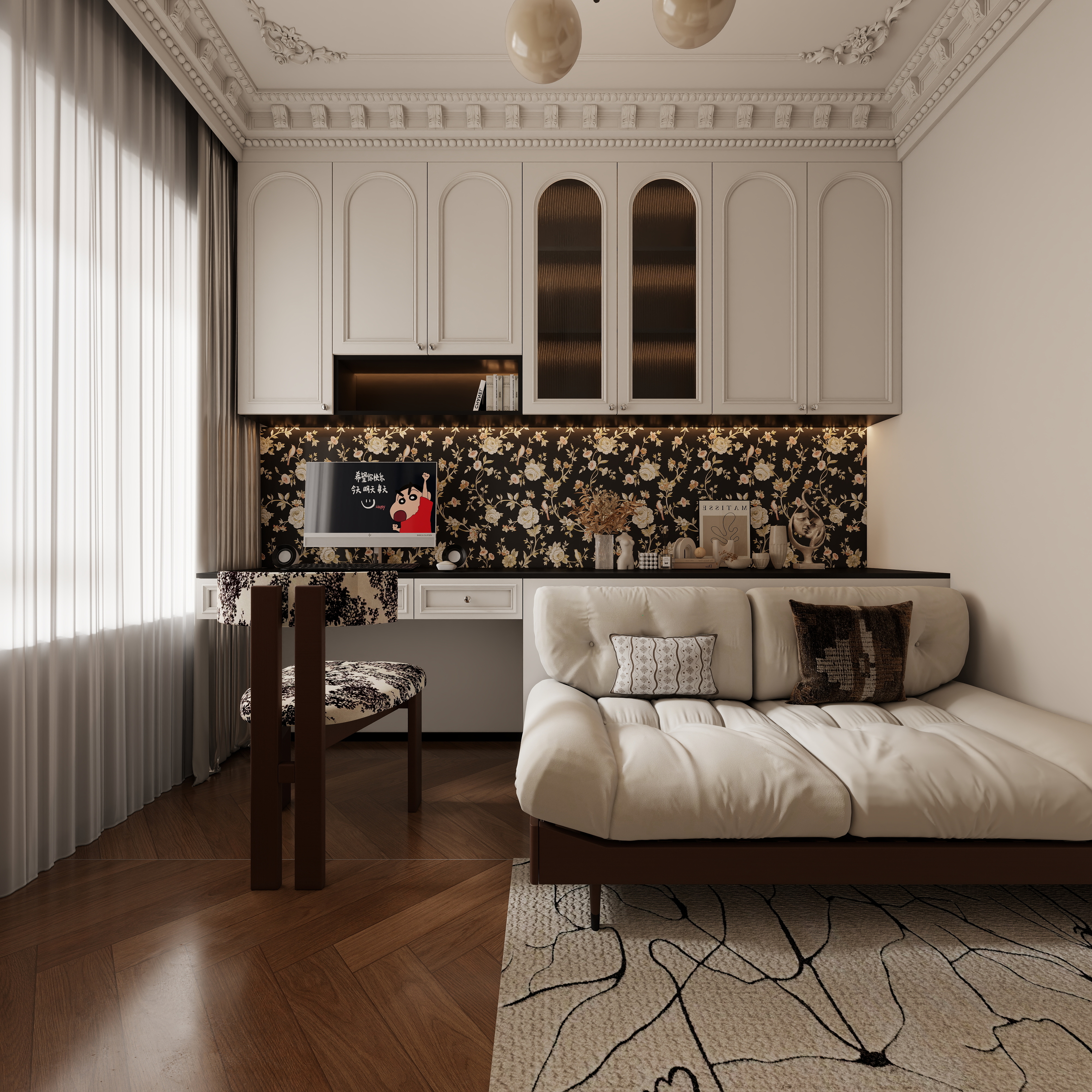 李懿轩-盛世御景院美式114㎡3室一层书房装修效果图第4张