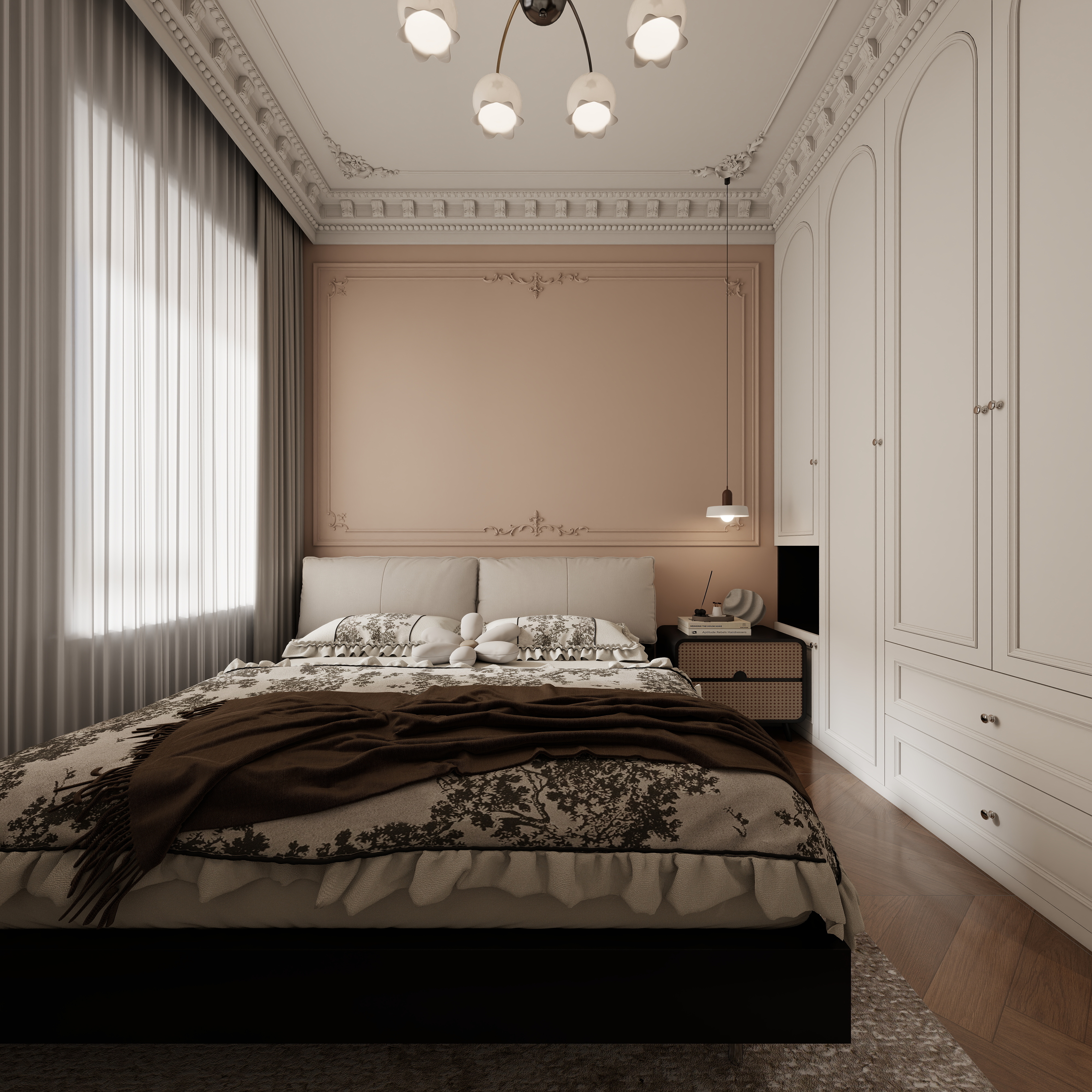 李懿轩-盛世御景院美式114㎡3室一层次卧装修效果图第3张