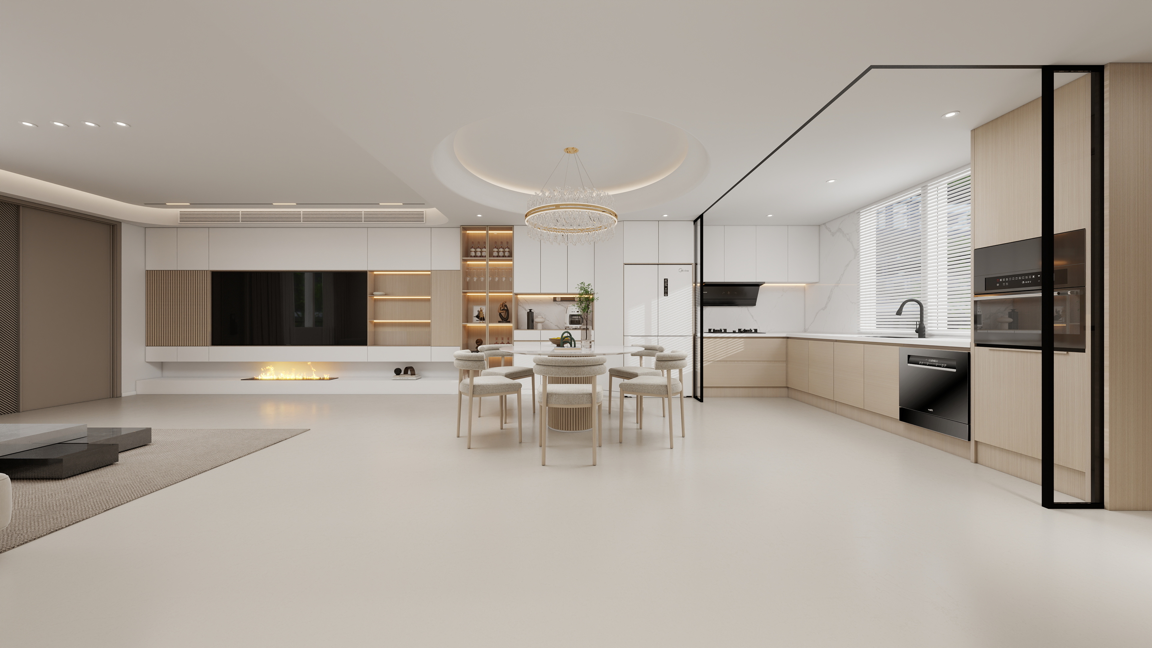 设计师丨胡月平-跃层-现代原木装修效果图