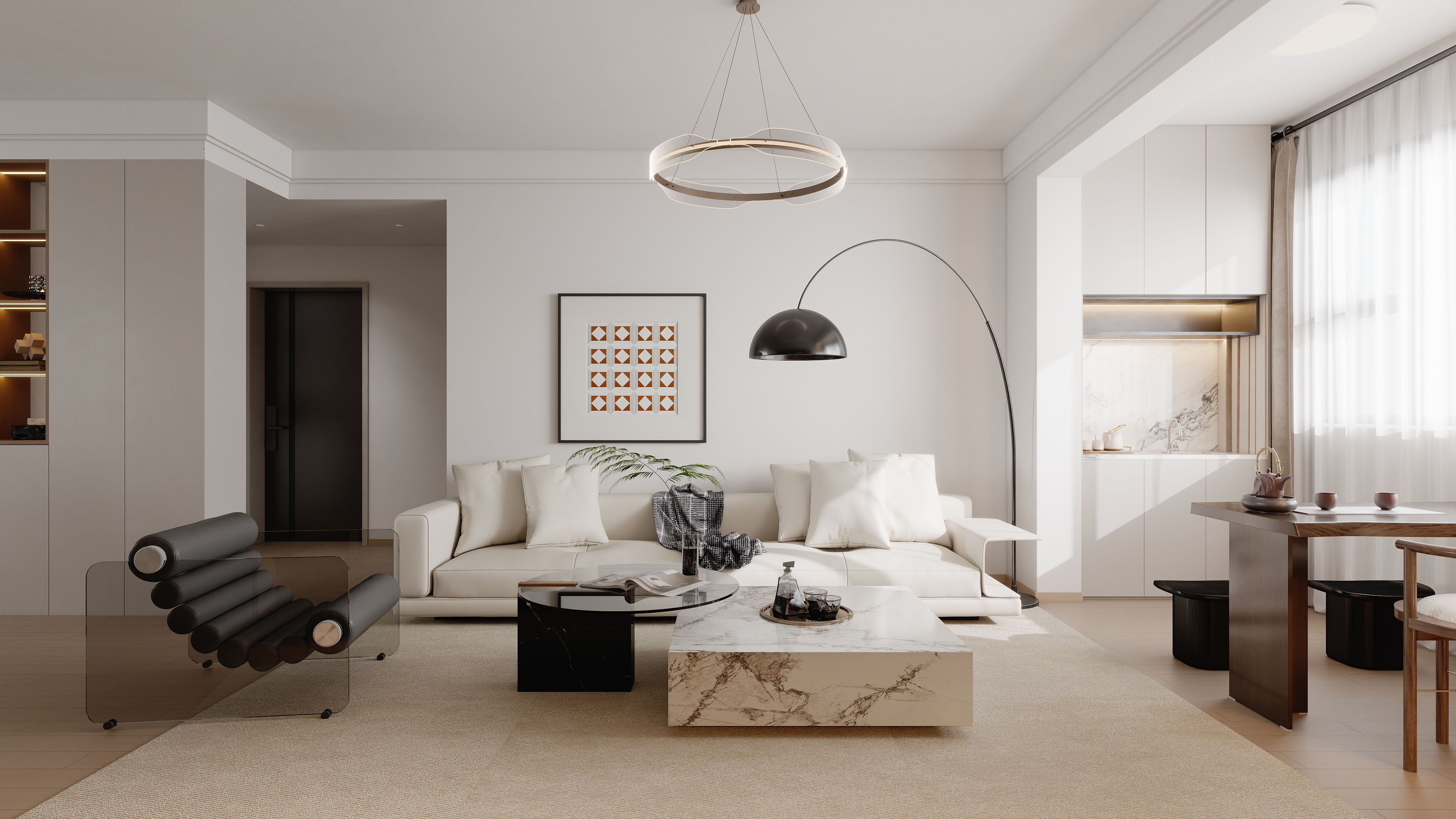 星空工作室Design-现代简约113㎡3室装修效果图