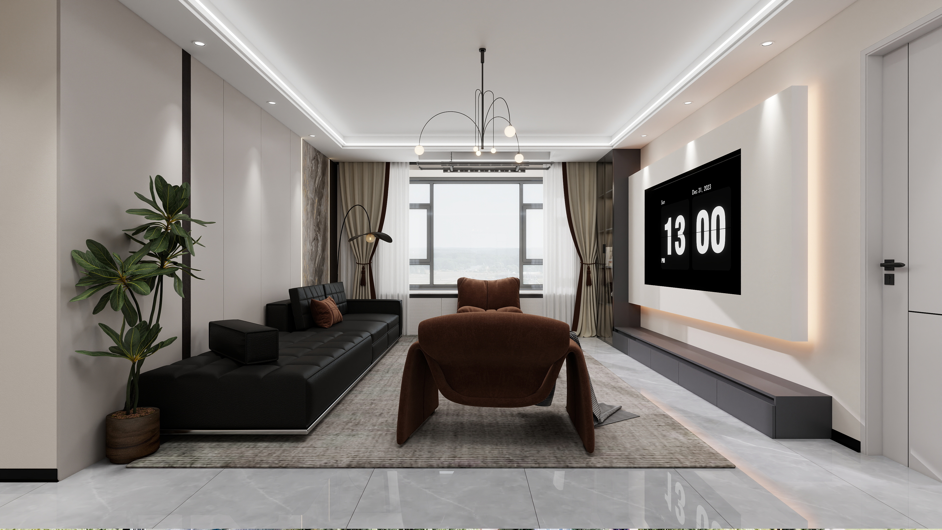 星空工作室Design-现代简约126㎡3室装修效果图