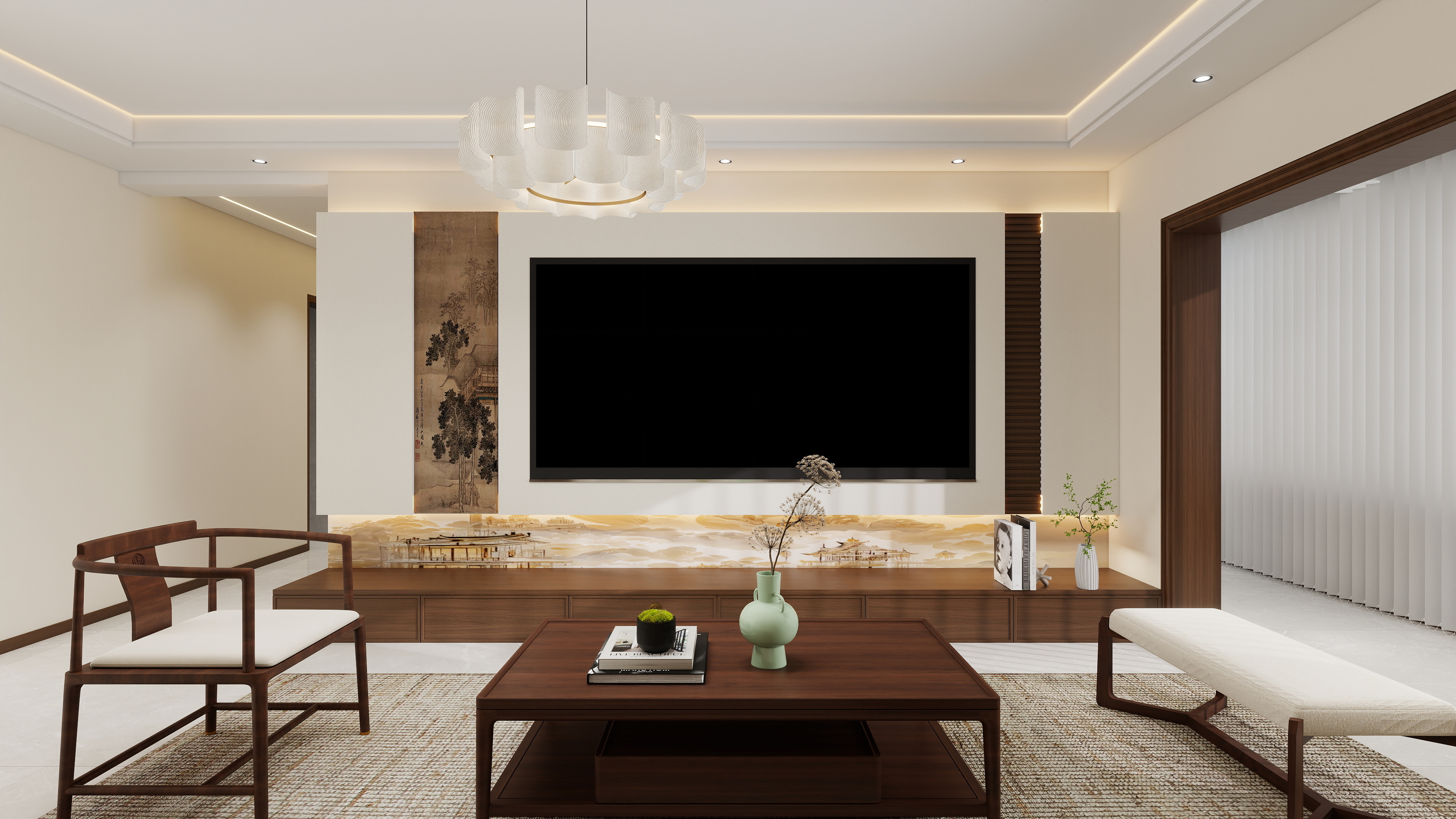 星空工作室500一套-现代简约120㎡4室装修效果图