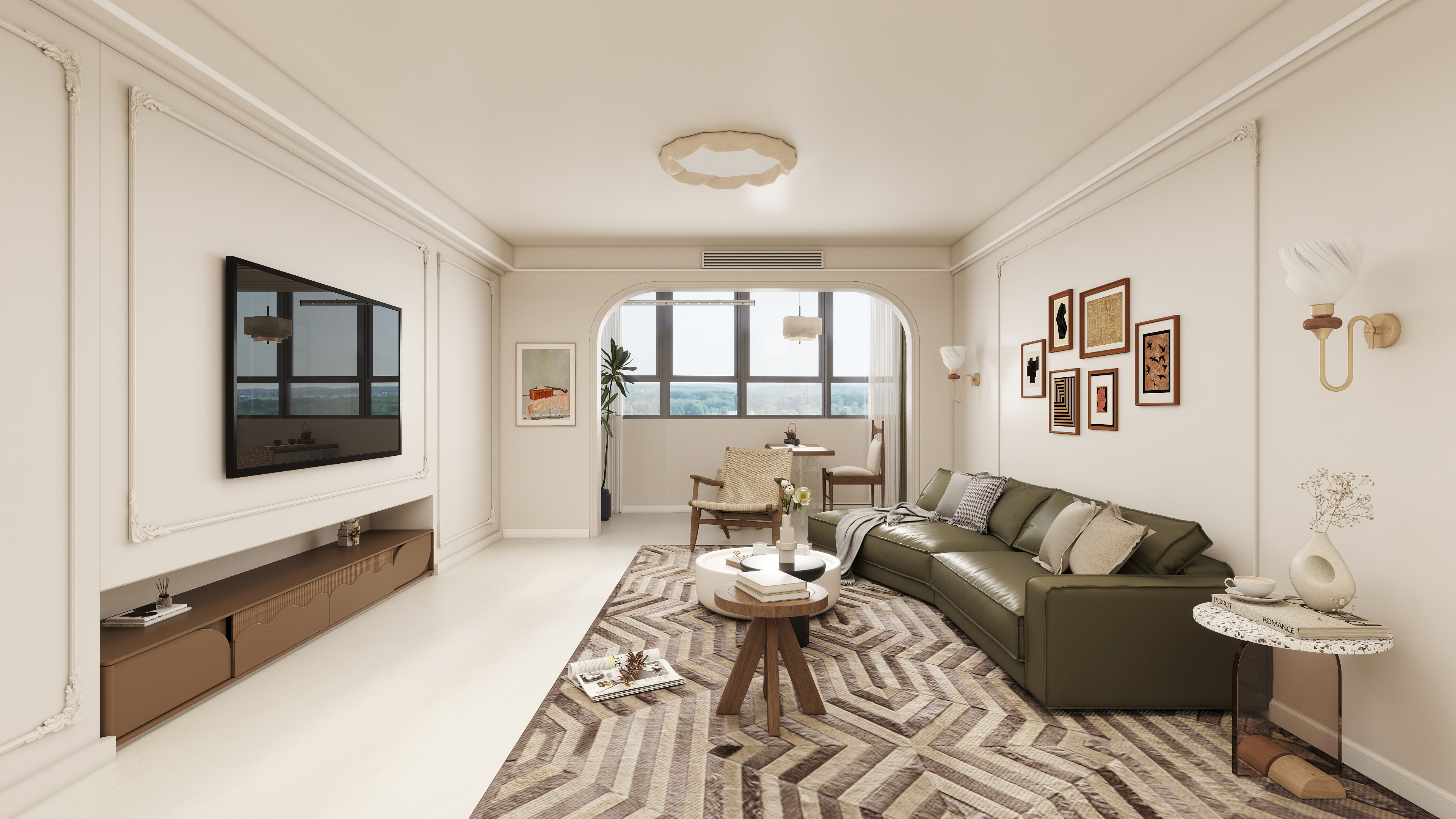 星空工作室Design-奶油141㎡4室装修效果图