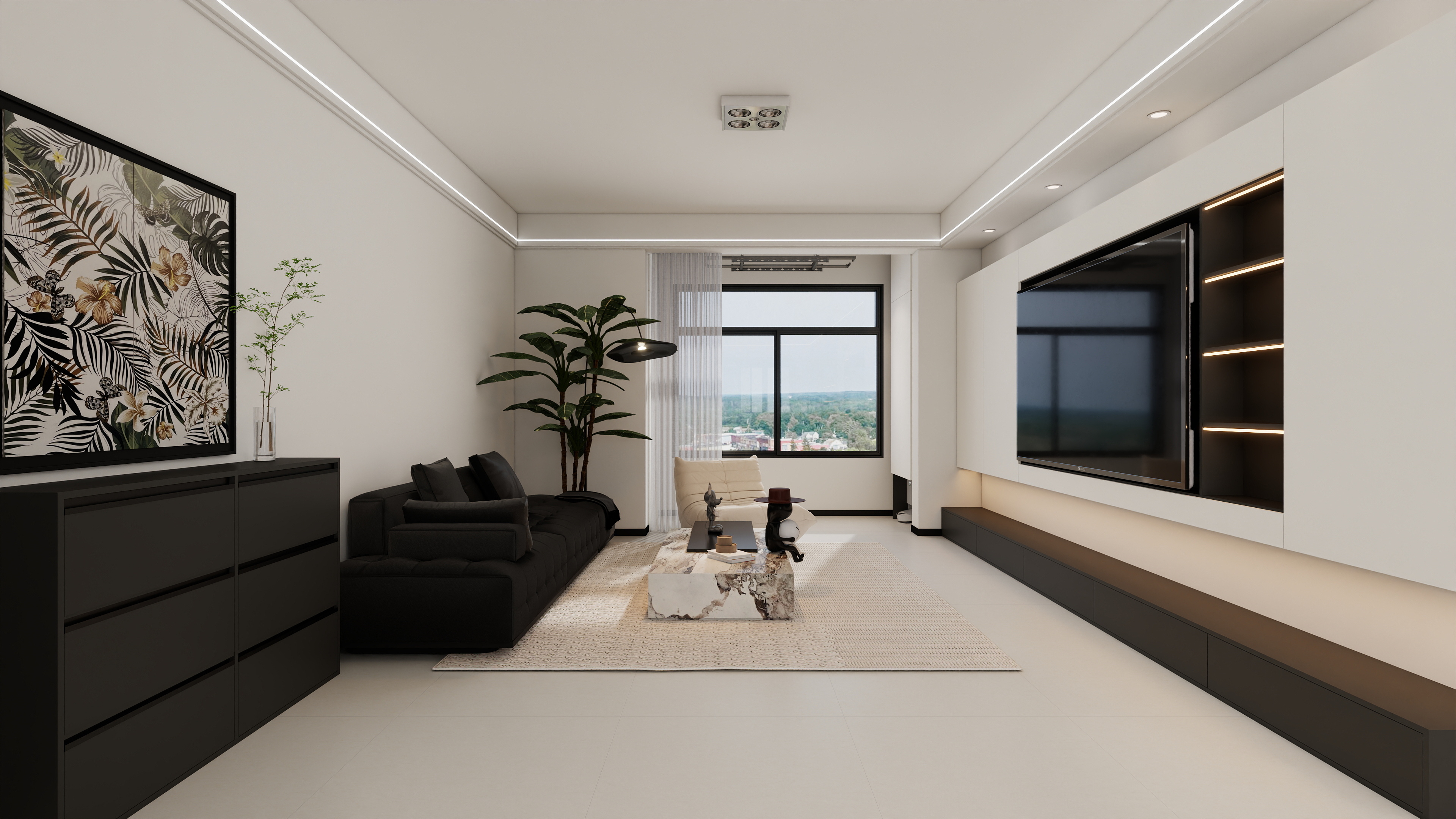 星空工作室Design-现代简约104㎡2室装修效果图