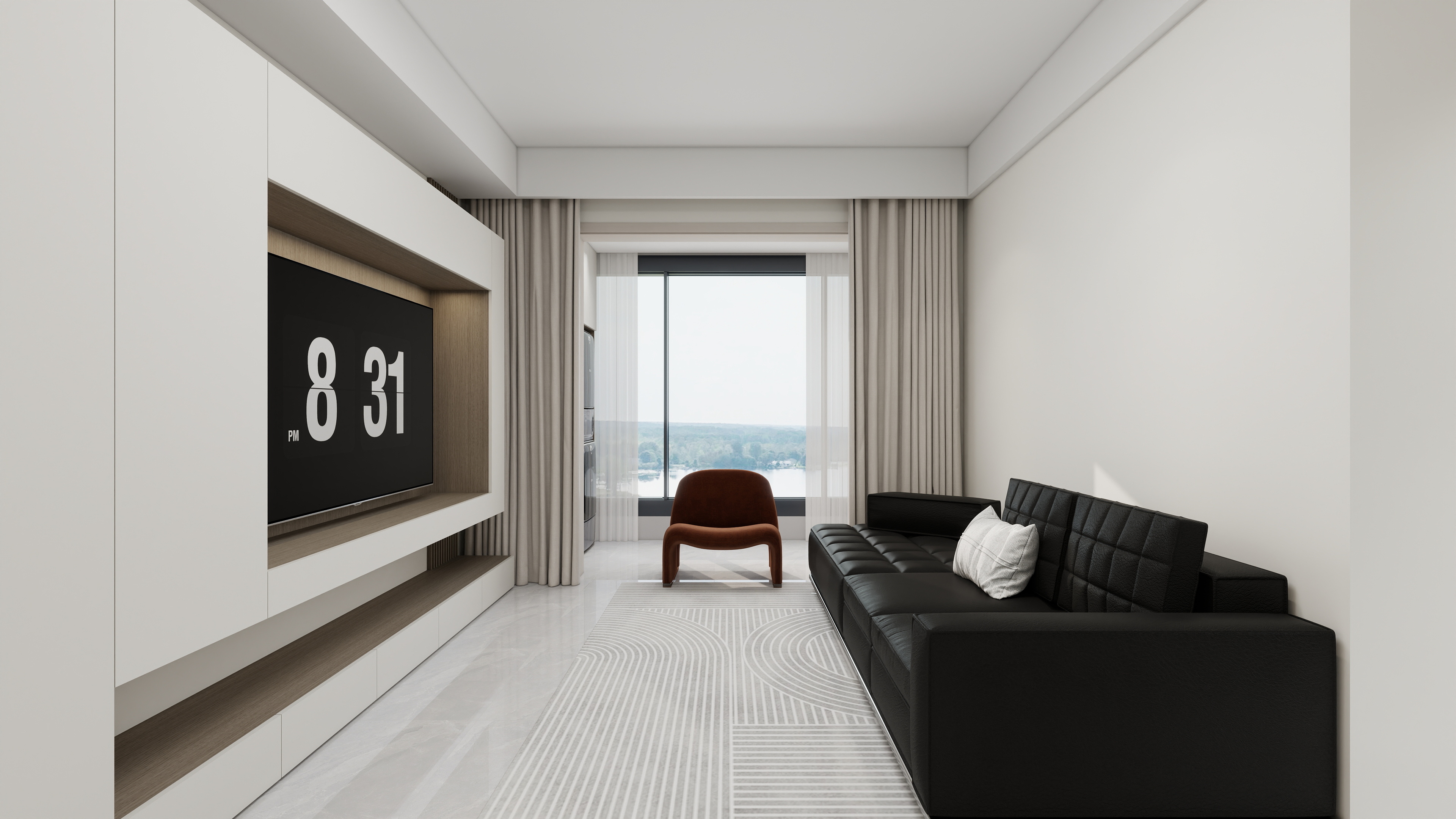 星空工作室Design-现代简约88㎡3室装修效果图