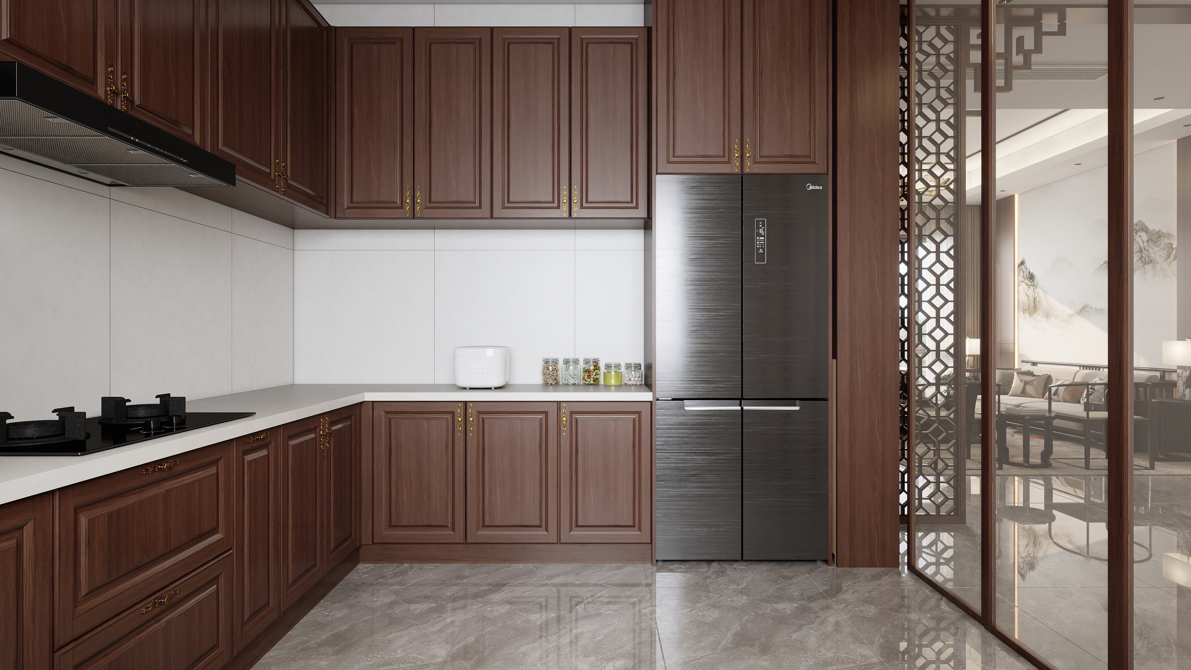 星空工作室500一套-新中式202㎡6室装修效果图