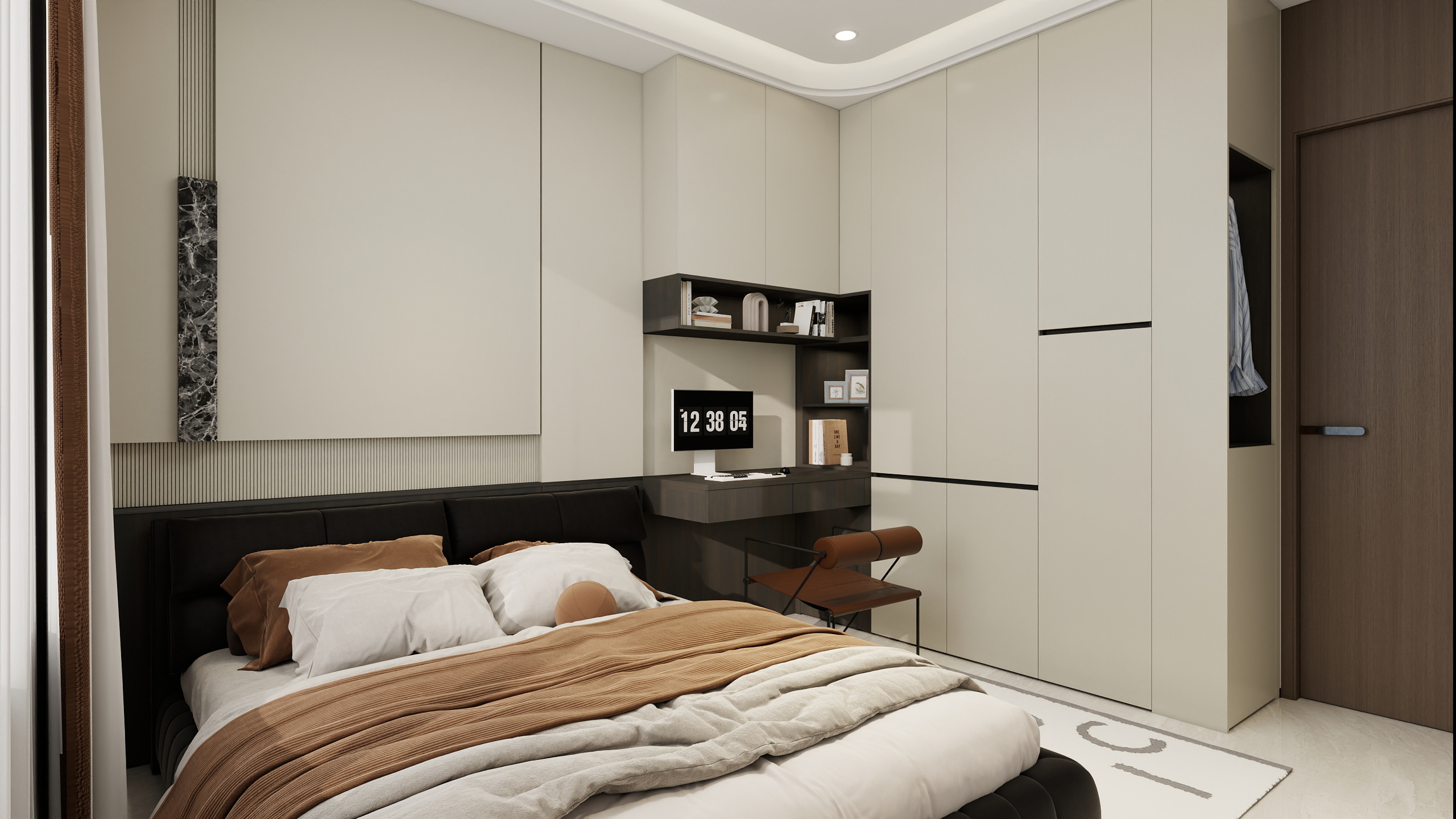 米米出品-熙樾新城160㎡酒店风装修效果图