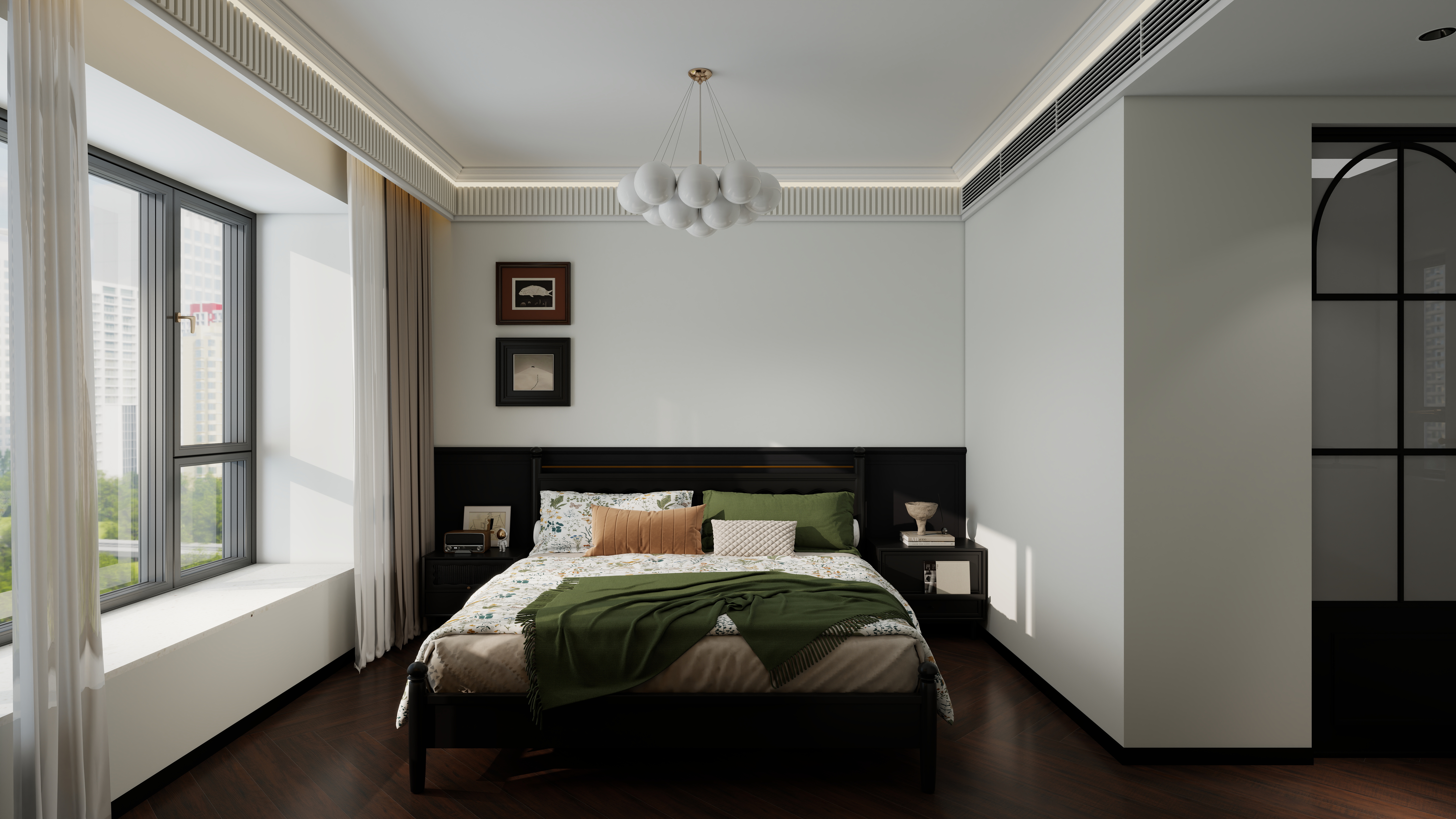 顾北南-柏贤府131平米三室一层主卧装修效果图第2张