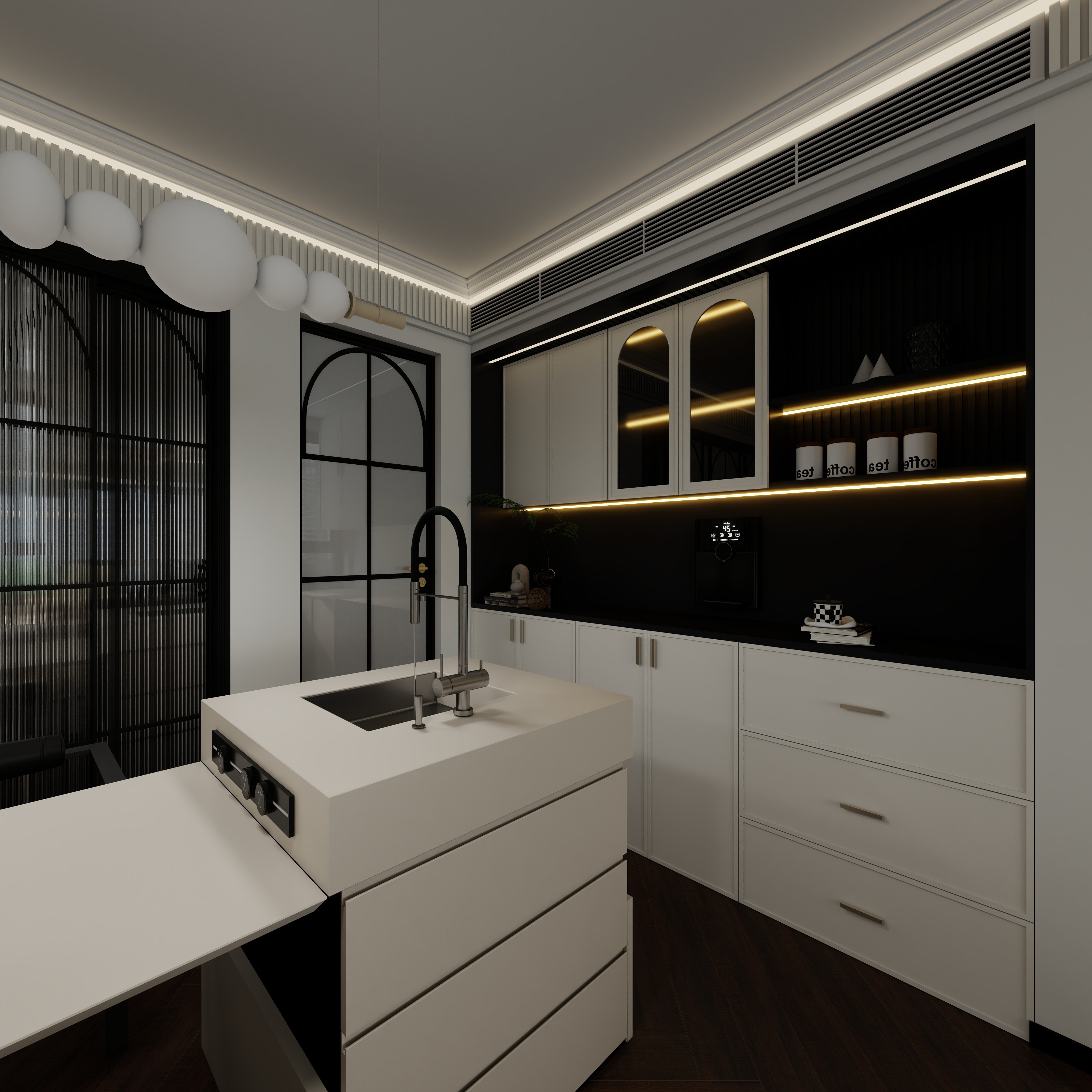 顾北南-柏贤府131平米三室一层客餐厅装修效果图第5张