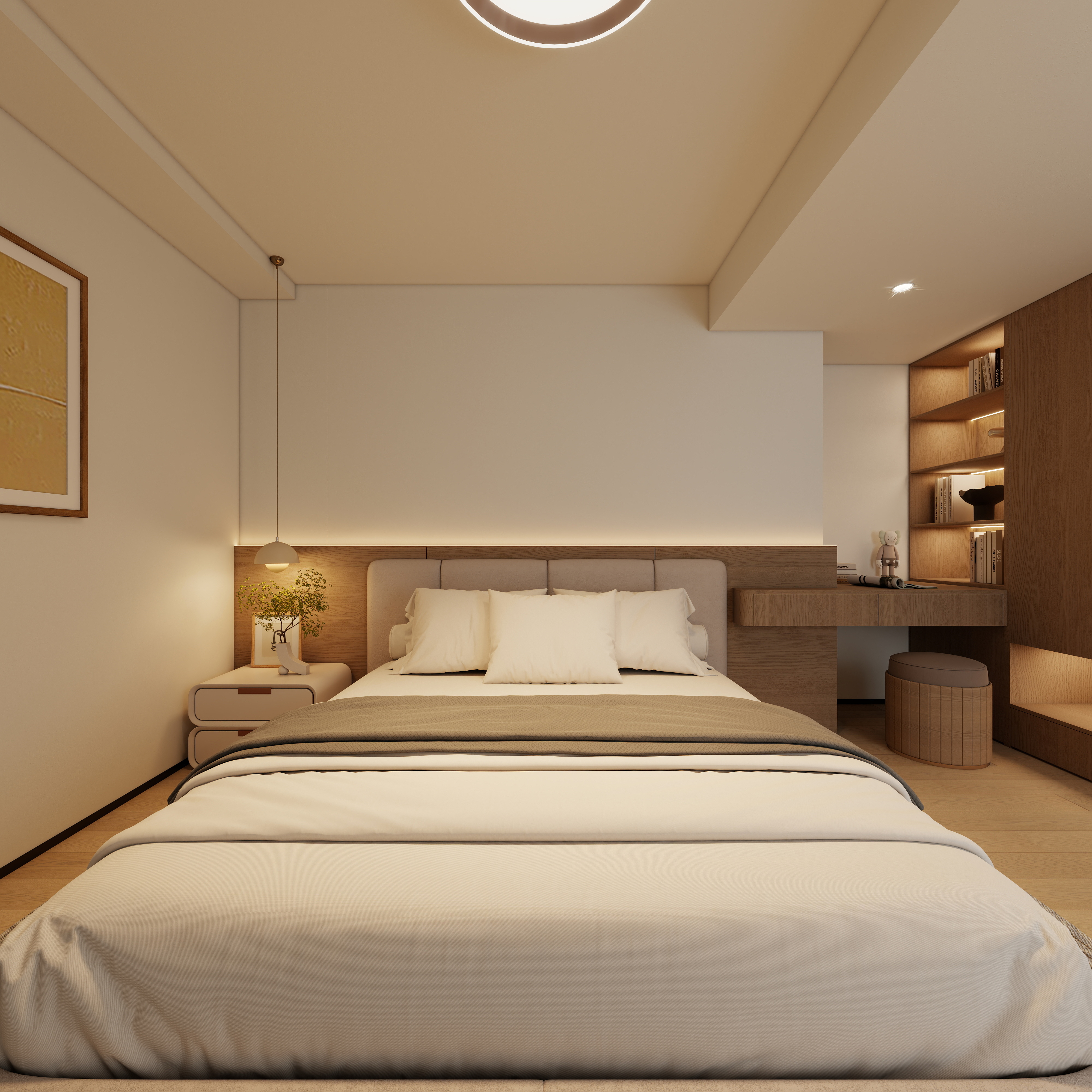 孙有权-『2025-10』17平丨原木风卧室一层女儿房装修效果图第4张