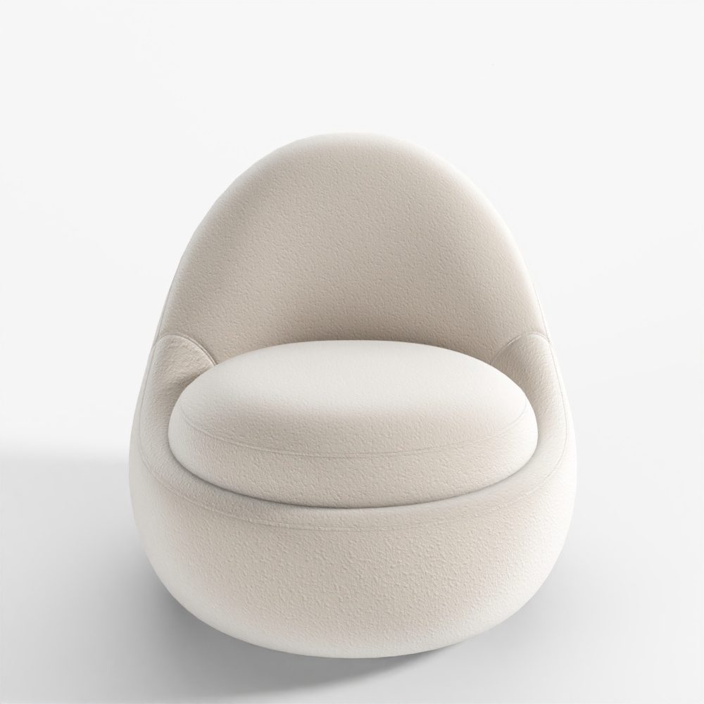 法式中古软包单人沙发3D模型