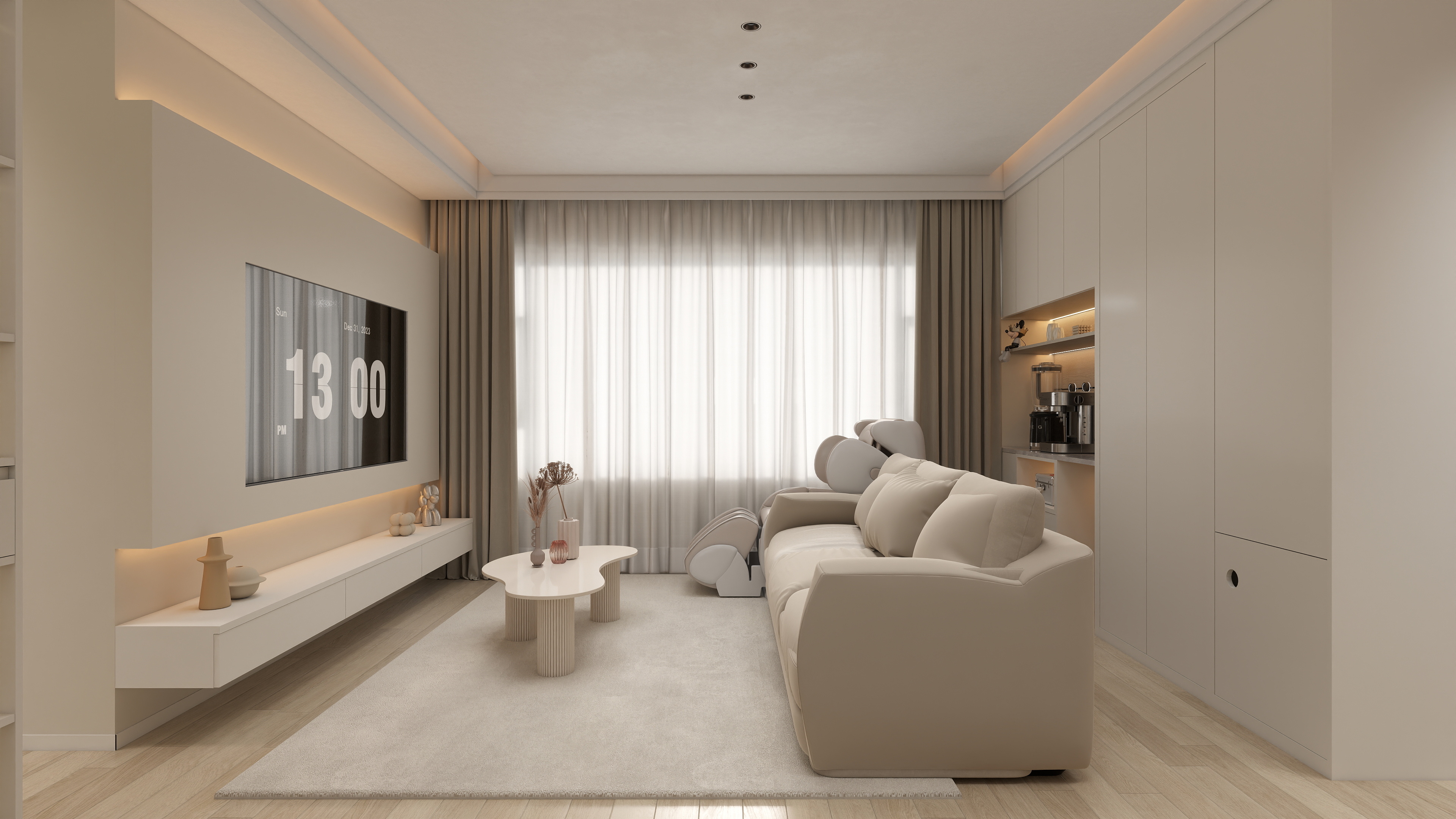 星空设计500一套-现代简约86㎡3室装修效果图