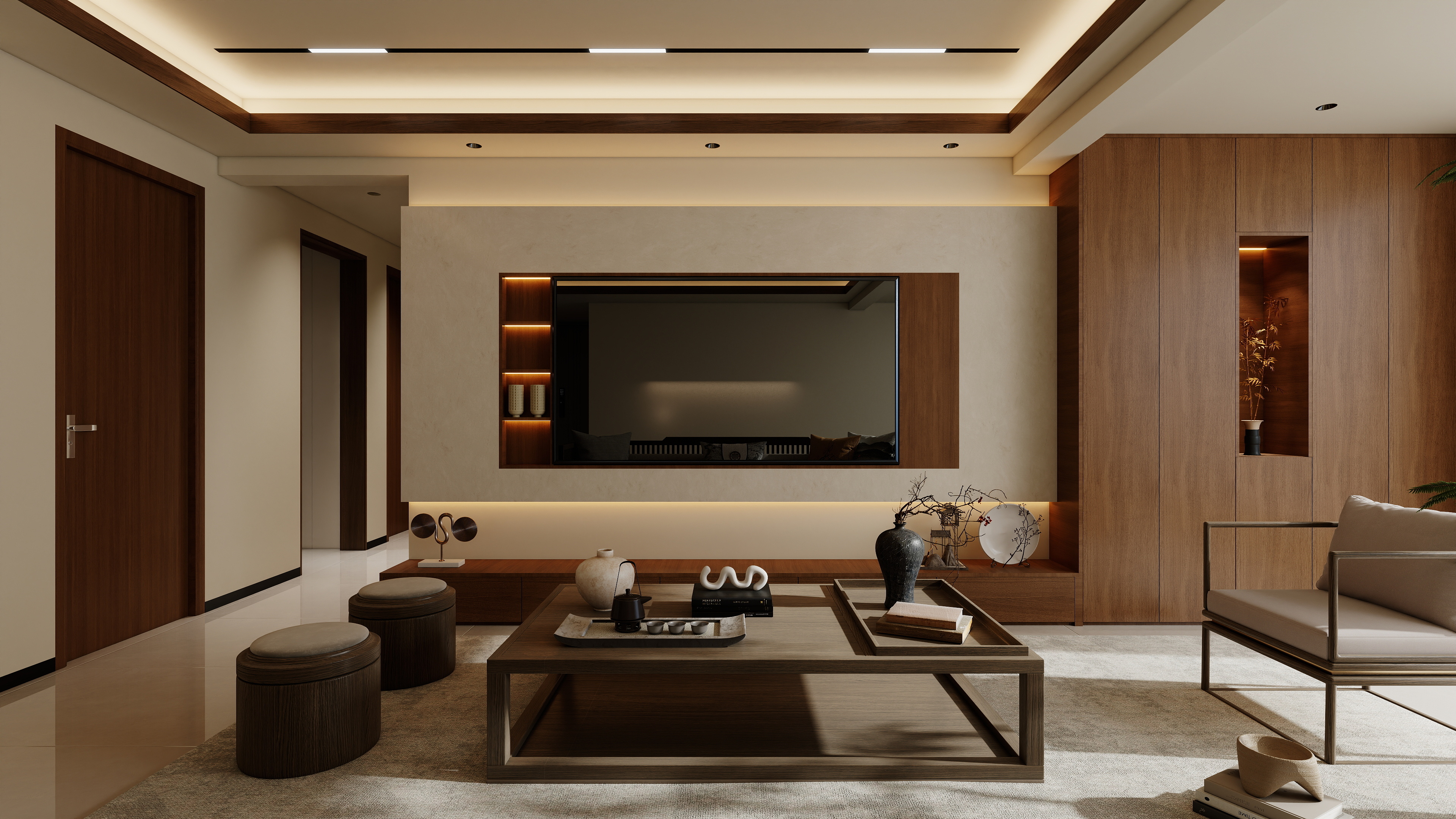 星空设计500一套-新中式149㎡4室装修效果图