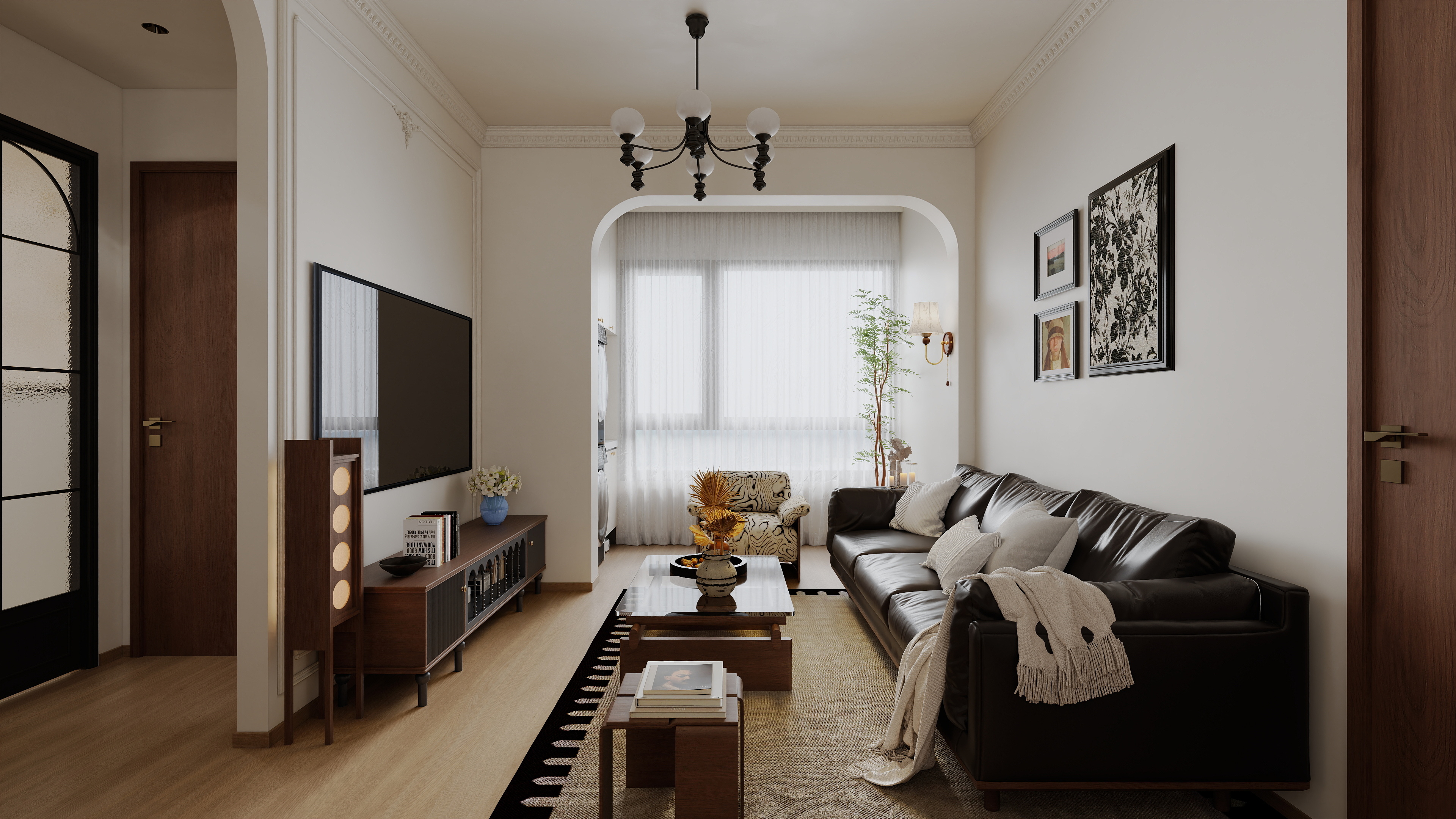 星空设计500一套-奶油中古3室80㎡-装修设计方案