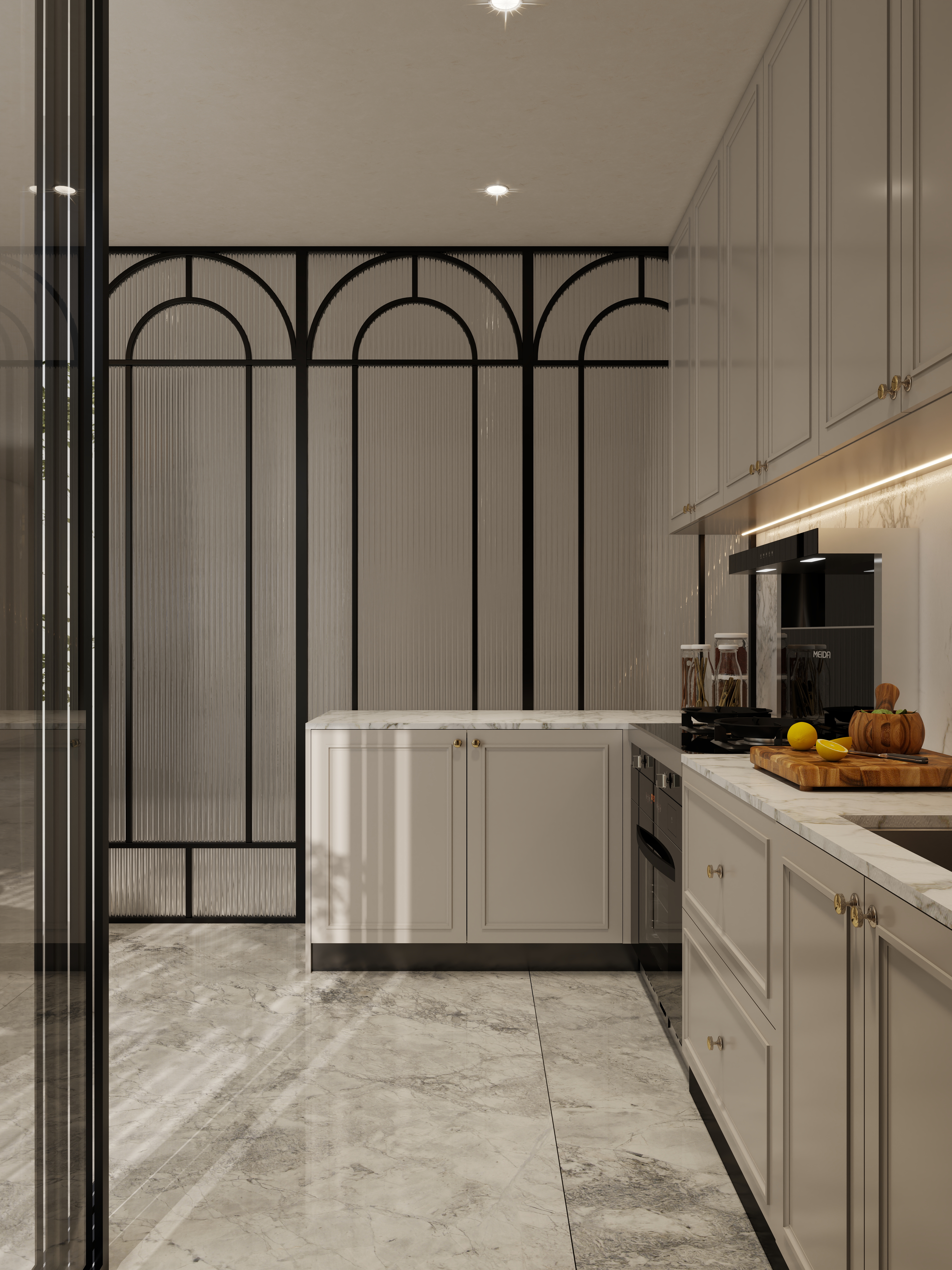 孙有权-『2025-10』22平丨法式厨房餐厅一层客餐厅装修效果图第2张