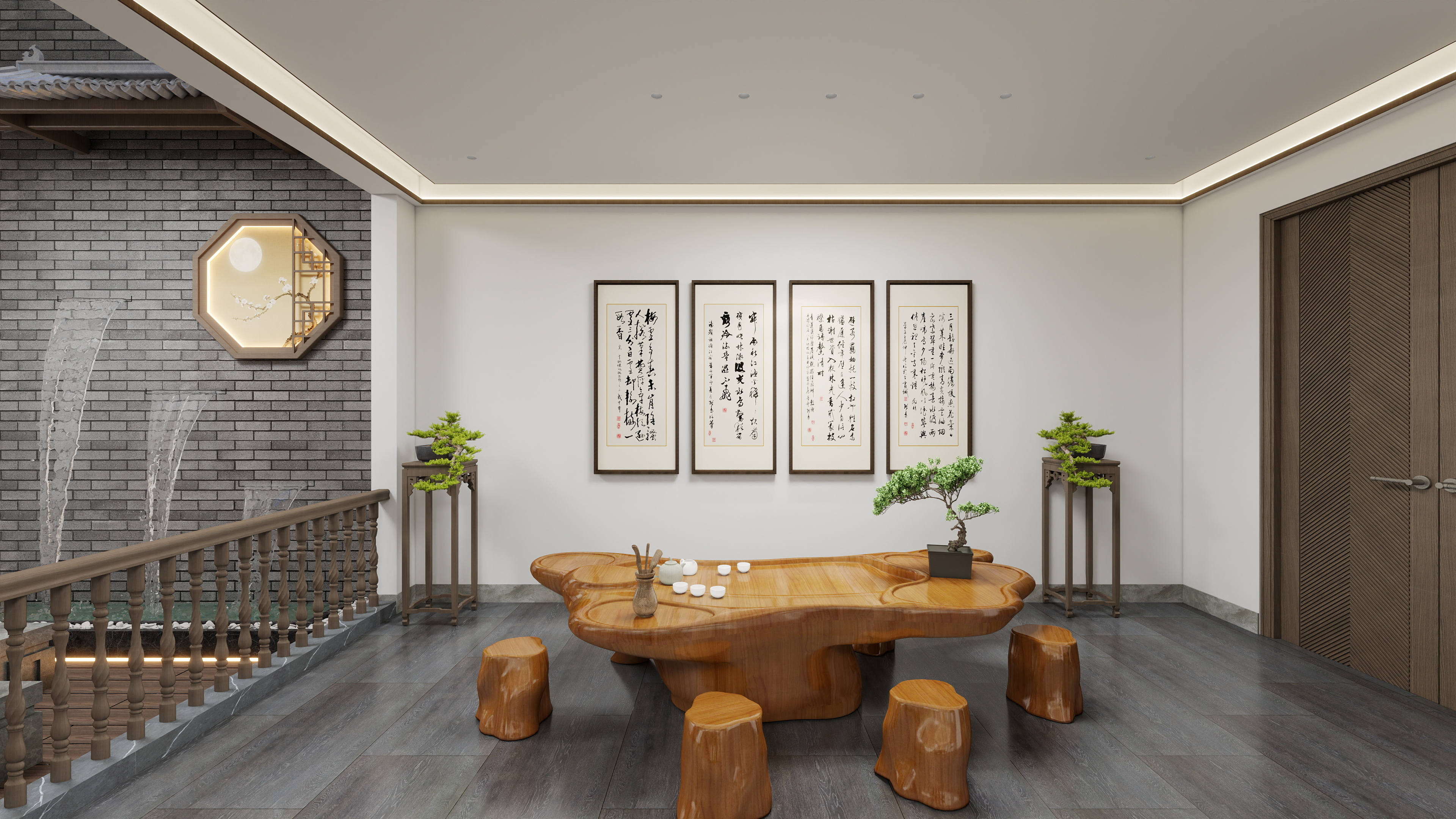 神马云在线-乡墅-自建房内装一楼装修效果图