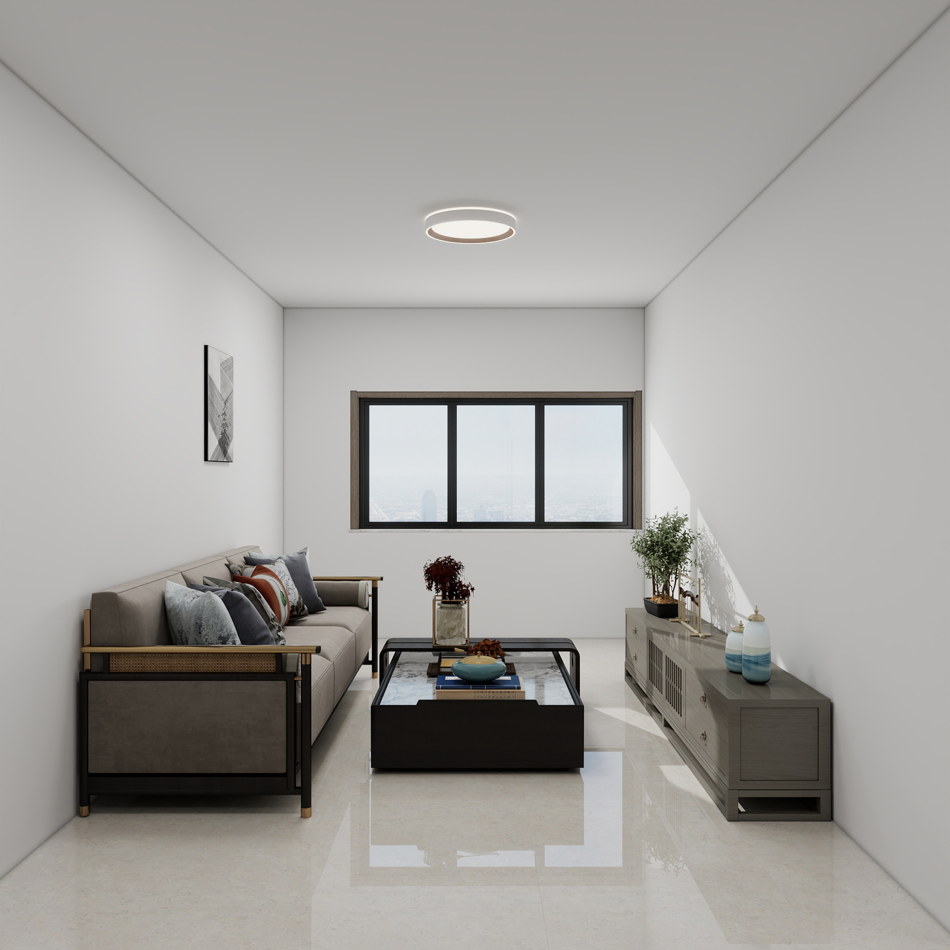 吴爽-94m²现代简约风格设计 装修效果图