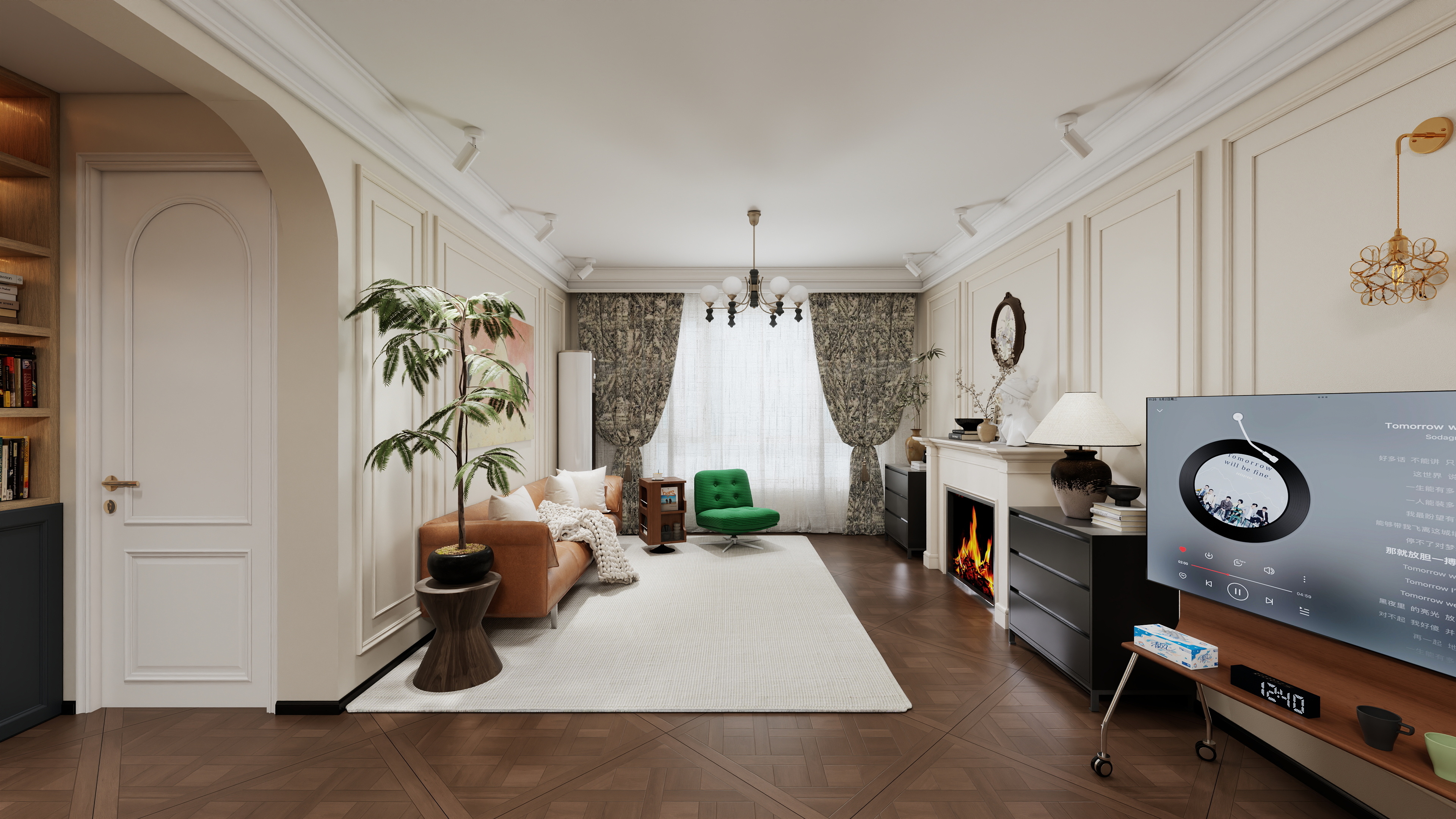 沈阳设计师麦粒-保利大都会|蓝色鞋柜+可可蛋奶装修效果图